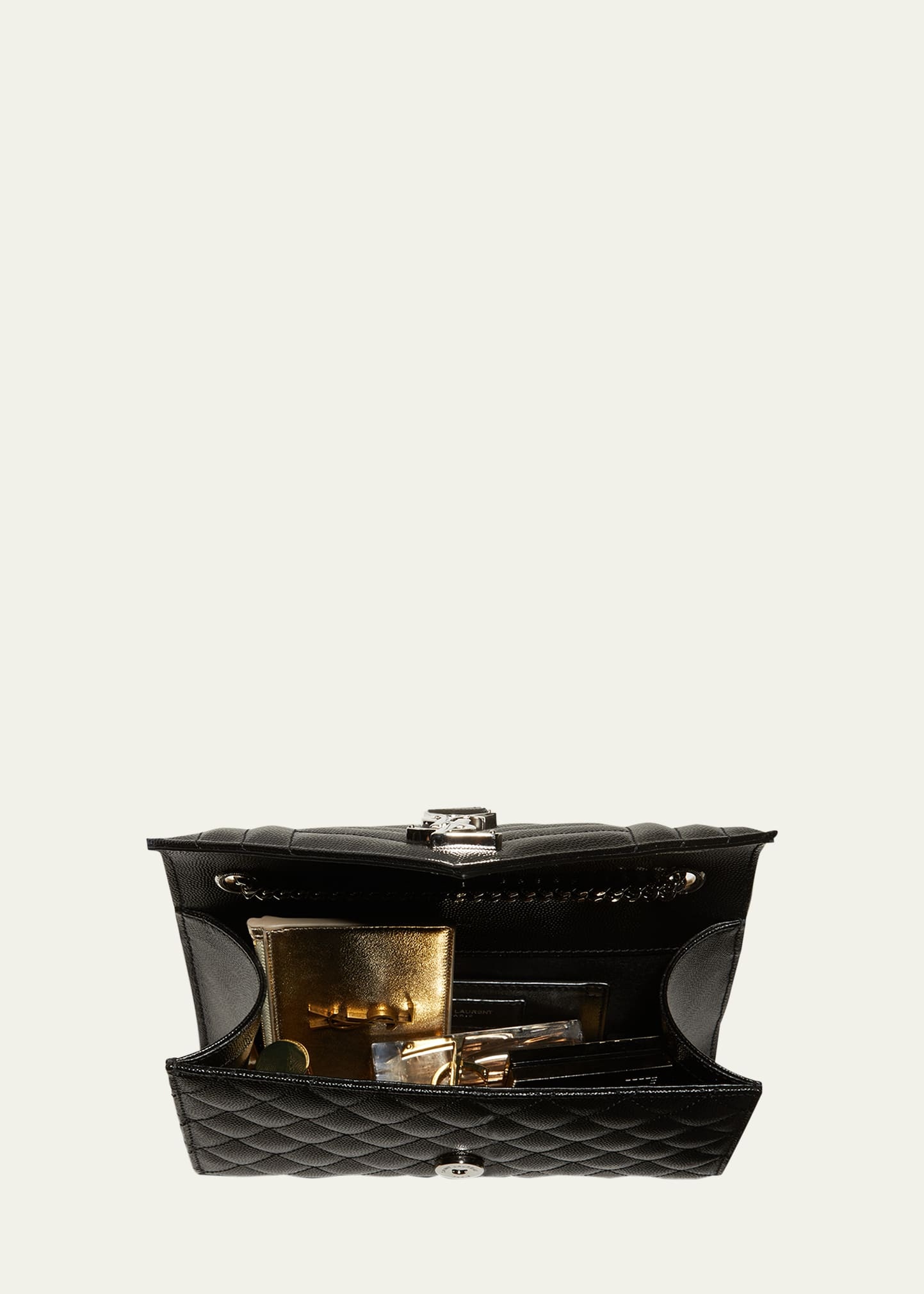 Small YSL Monogram Leather Satchel Bag - 5