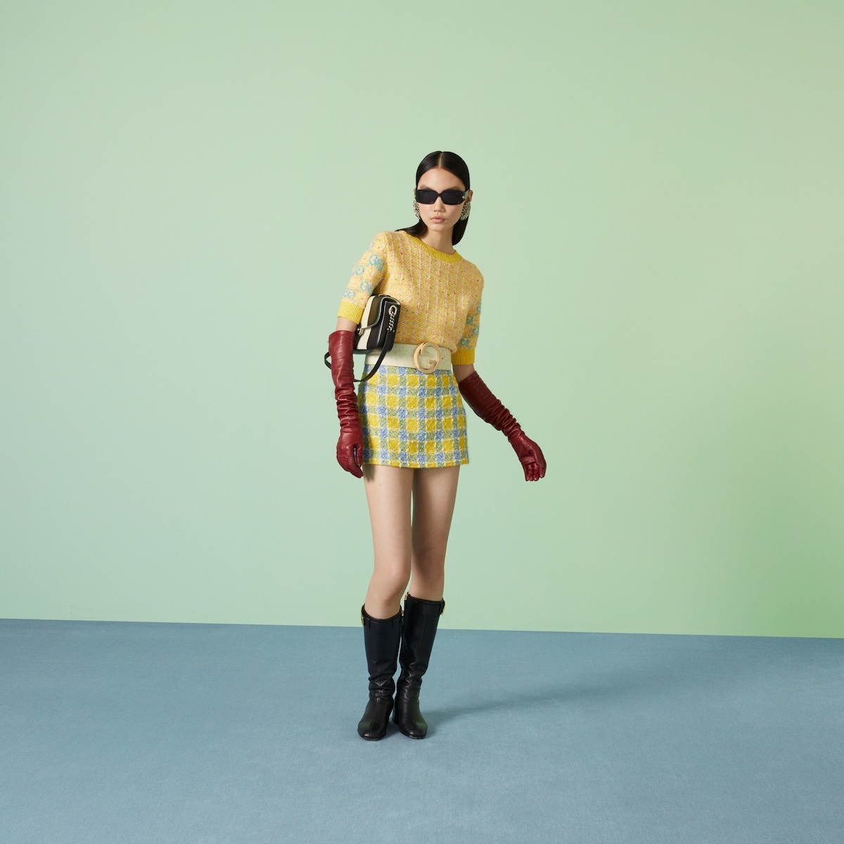 Check lamé tweed skirt - 2