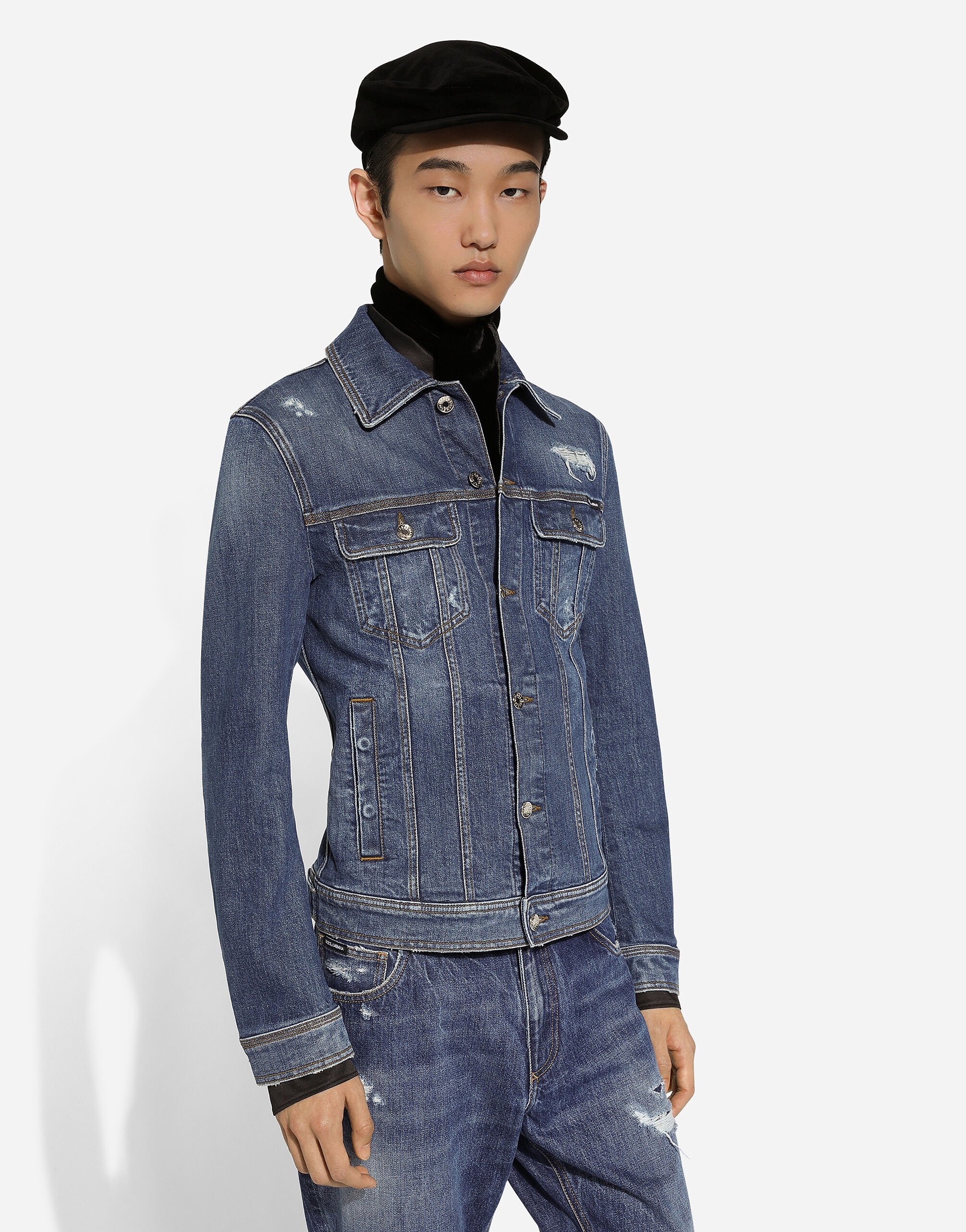 Stretch denim jacket - 4