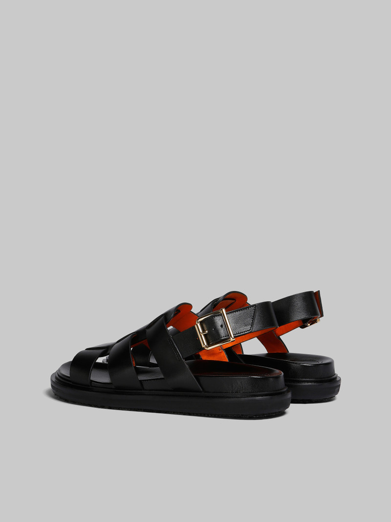 Marni BLACK LEATHER GLADIATOR SANDAL outlook
