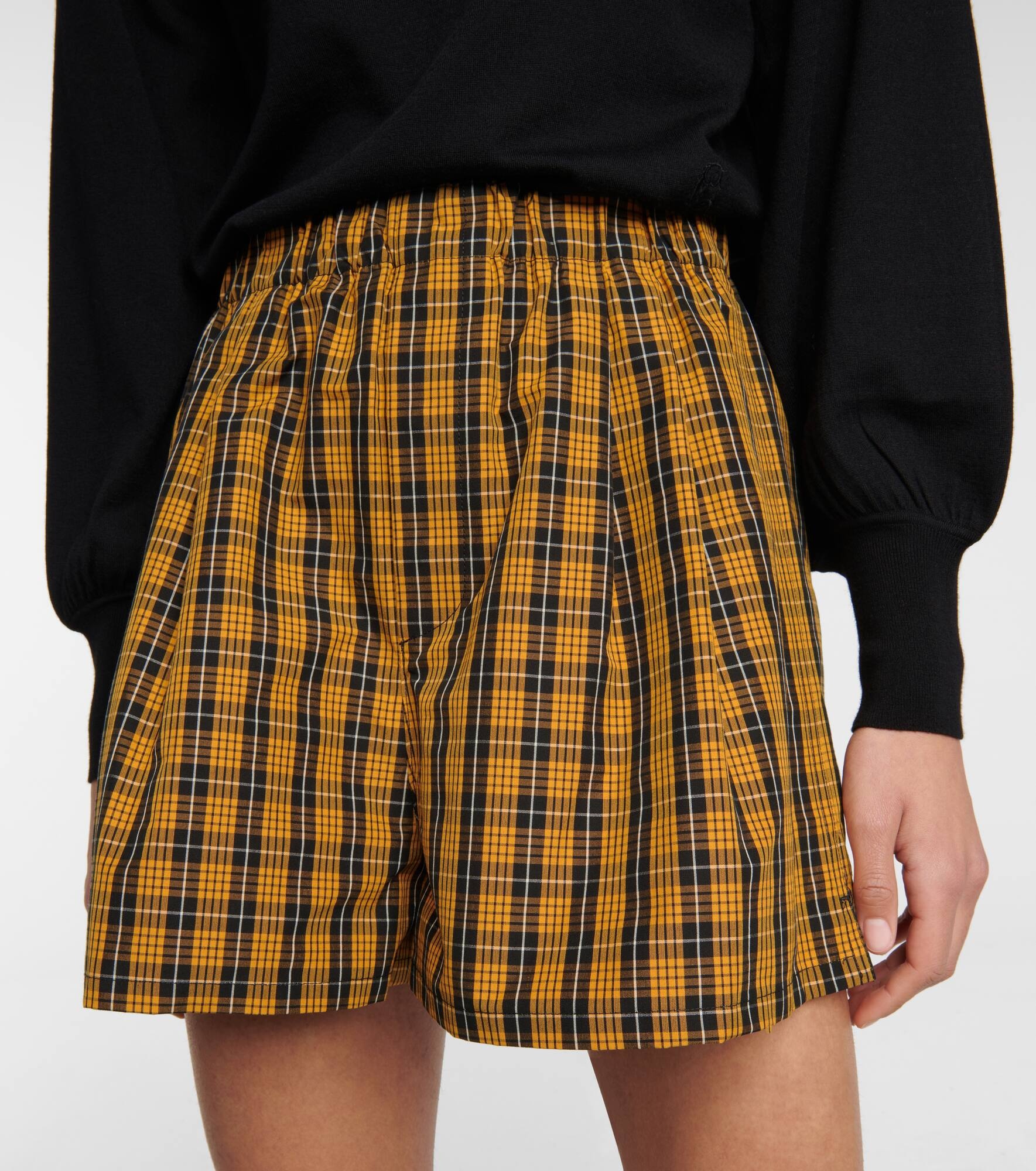 Checked cotton shorts - 4