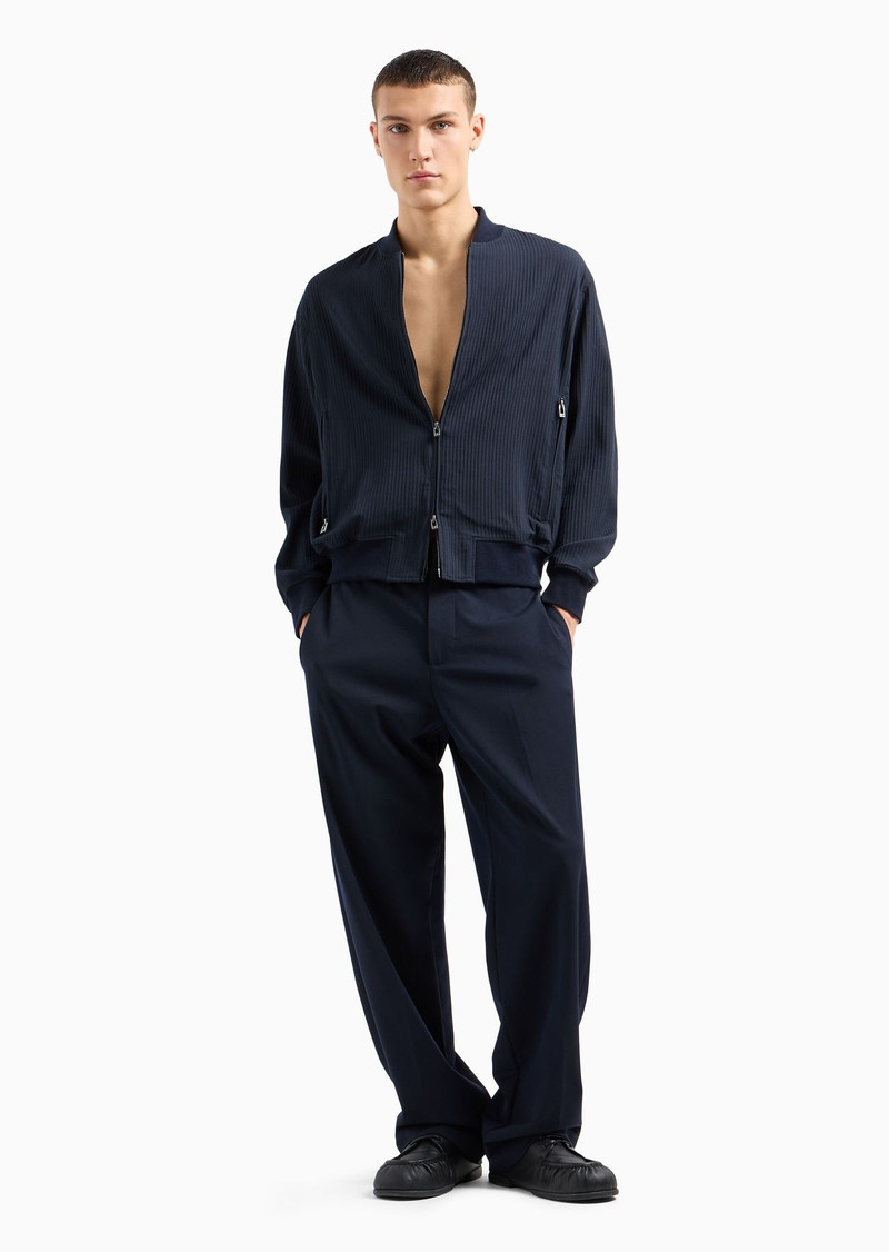 Canneté fabric blouson with zip 4