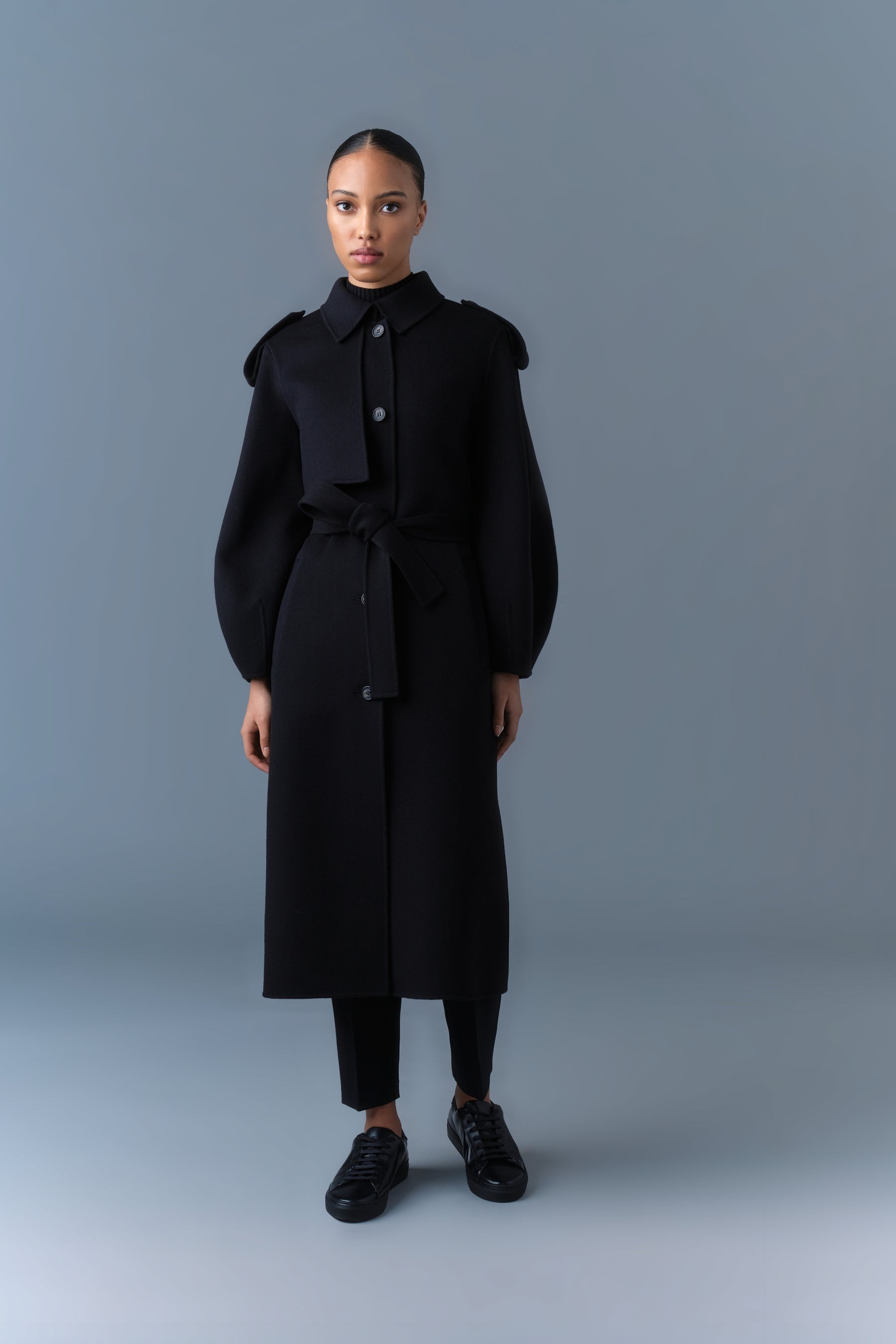 CEYLA Double-Face Wool Coat with Sash Belt - 2