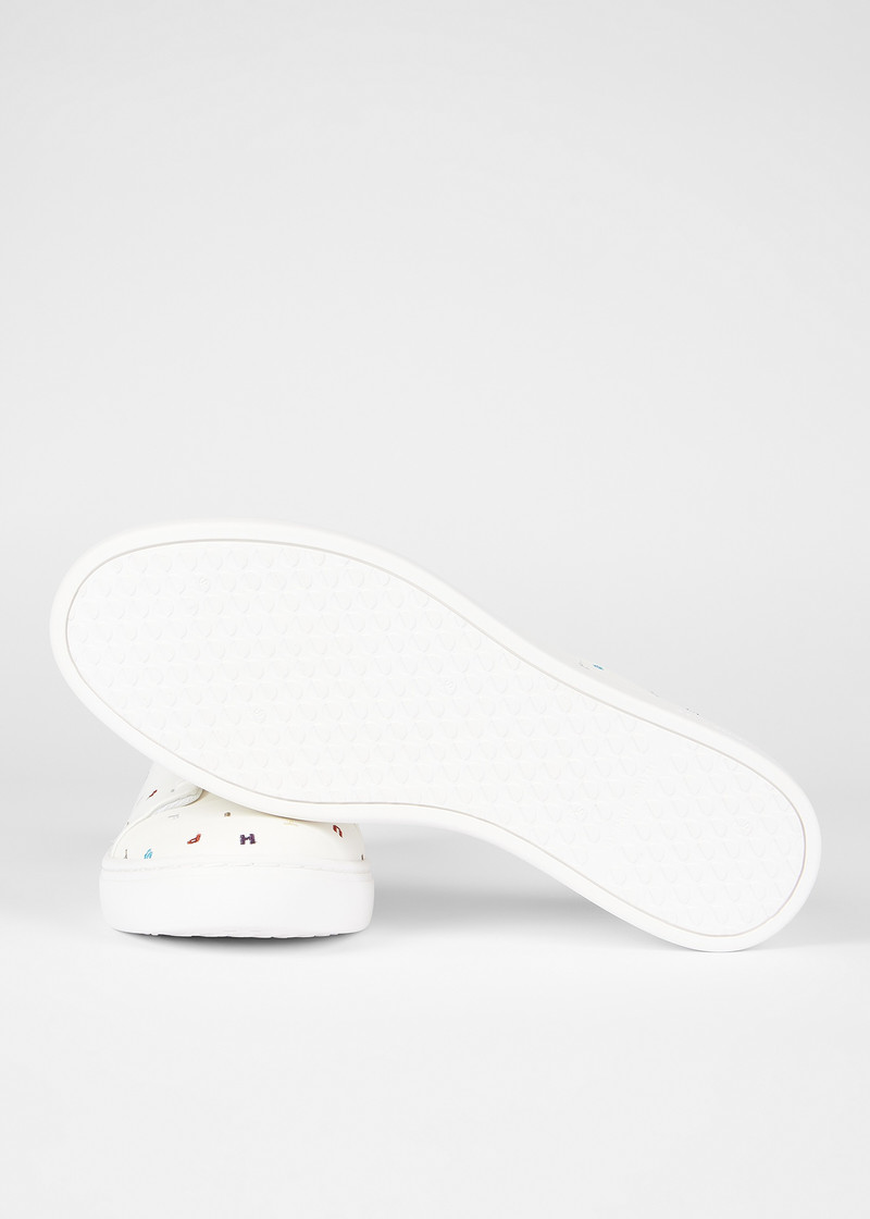Paul Smith White 'Lee' Letters Embroidered Trainers outlook