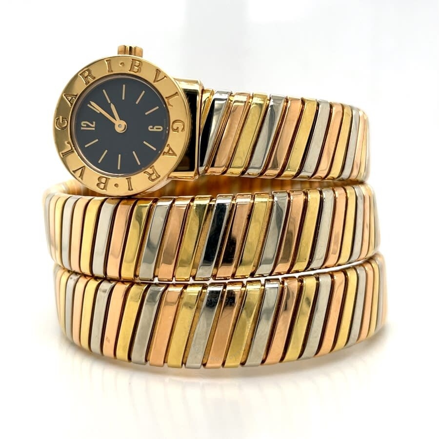 Pre-owned Bvlgari Serpenti Tubogas Black Dial Ladies Watch BB 19 1T - 1