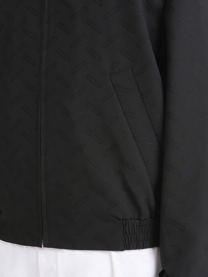 BLACK WOOL JACKET WITH JAQAURD CONFETTI MOTIF - 5