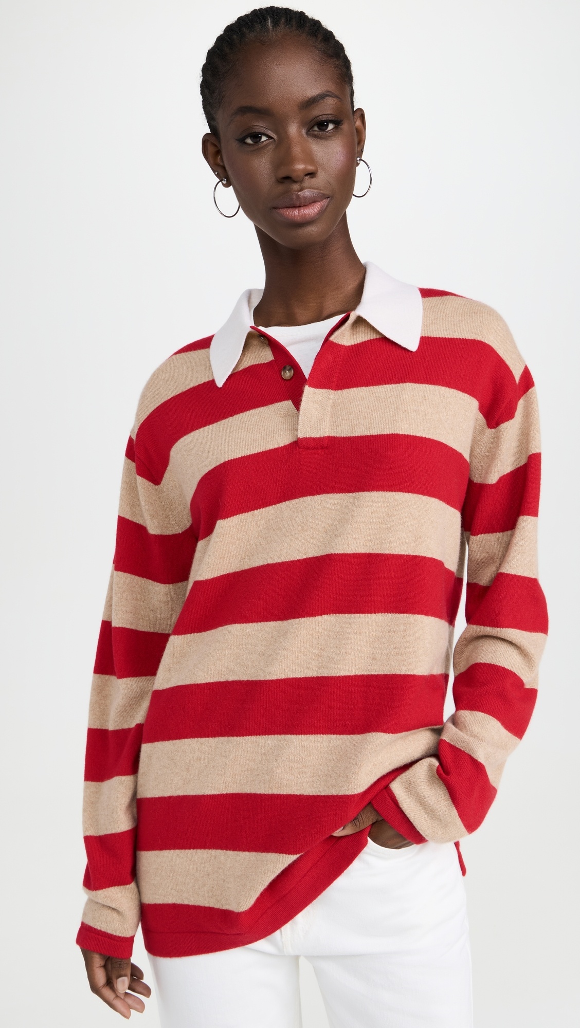 Striped Rugby Cashmere Sweater - 1