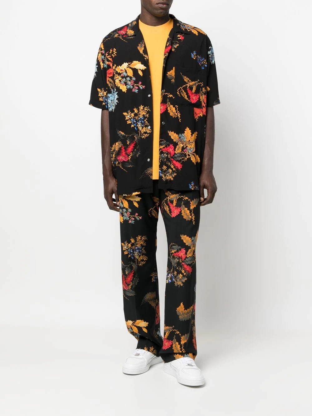 floral-print virgin wool trousers - 2