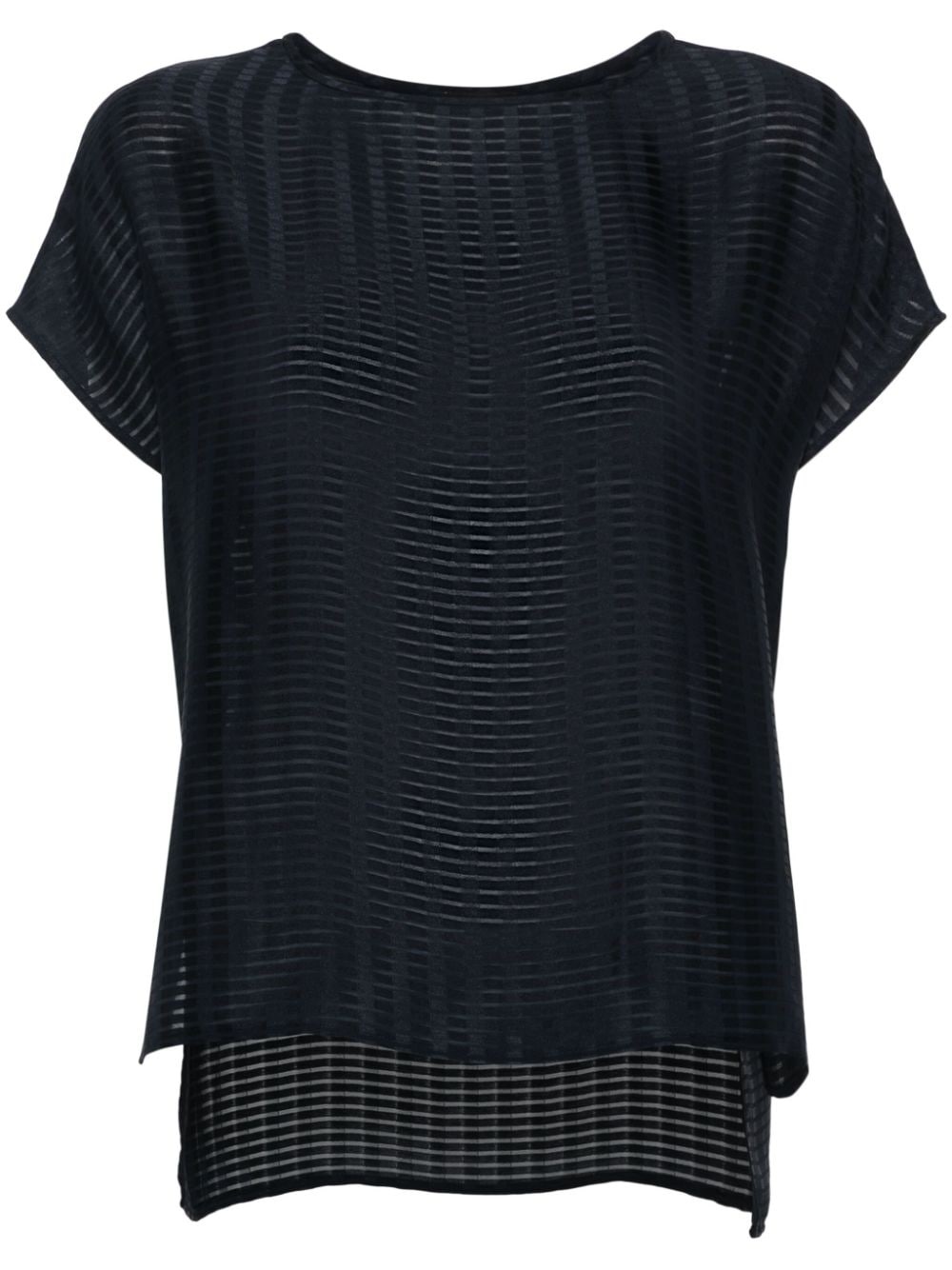 sheer-panels striped T-shirt - 1