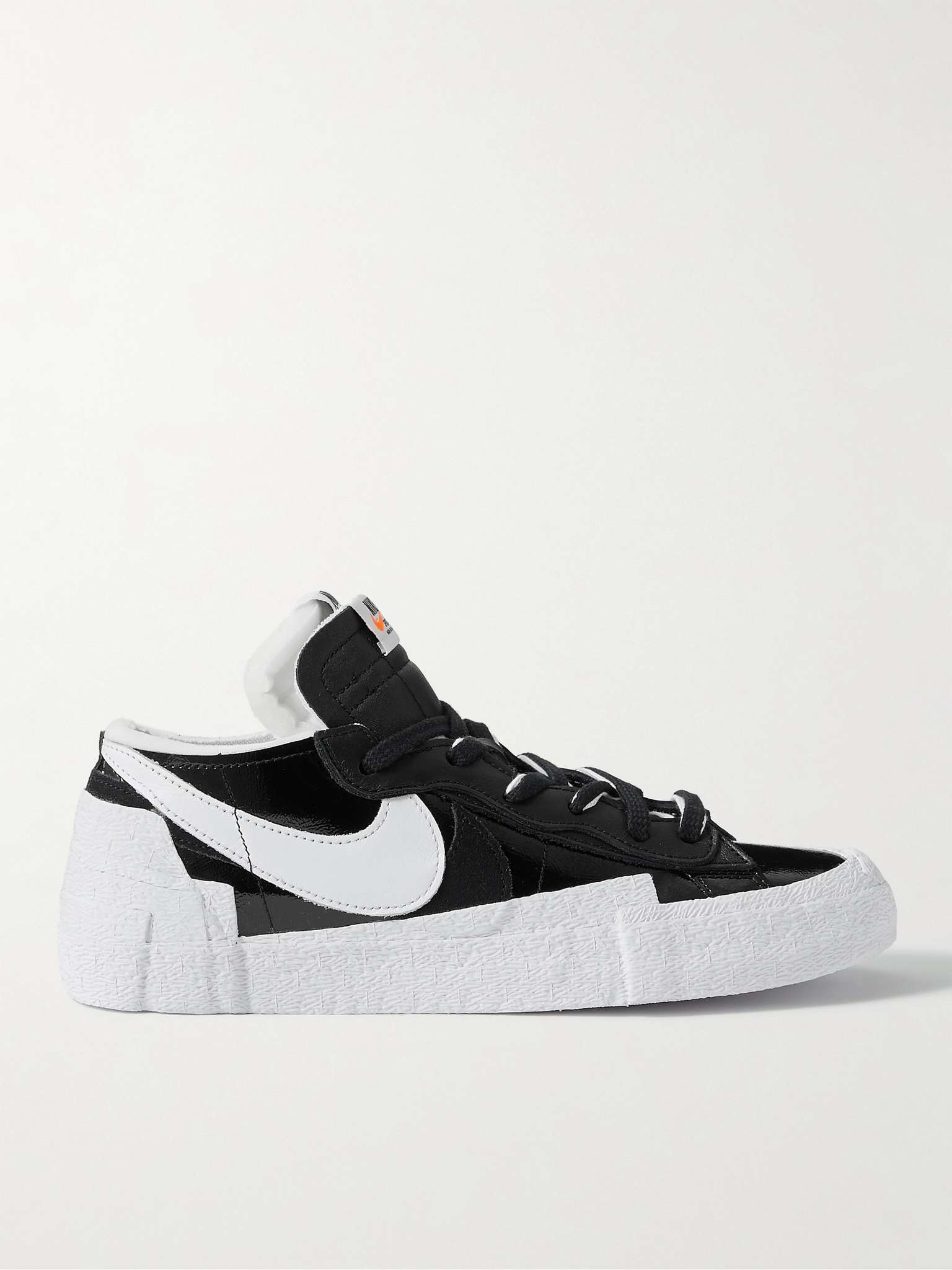 + Sacai Blazer Low Suede-Trimmed Leather Sneakers - 1