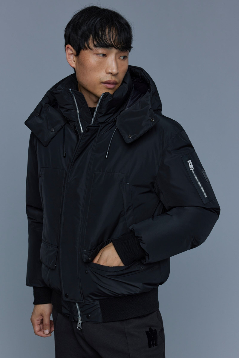 VIGGO classic down bomber jacket with removable hood 5