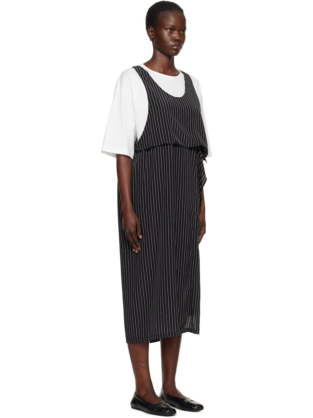 Black & White N-Set In Half Sleeve Midi Dress - 2