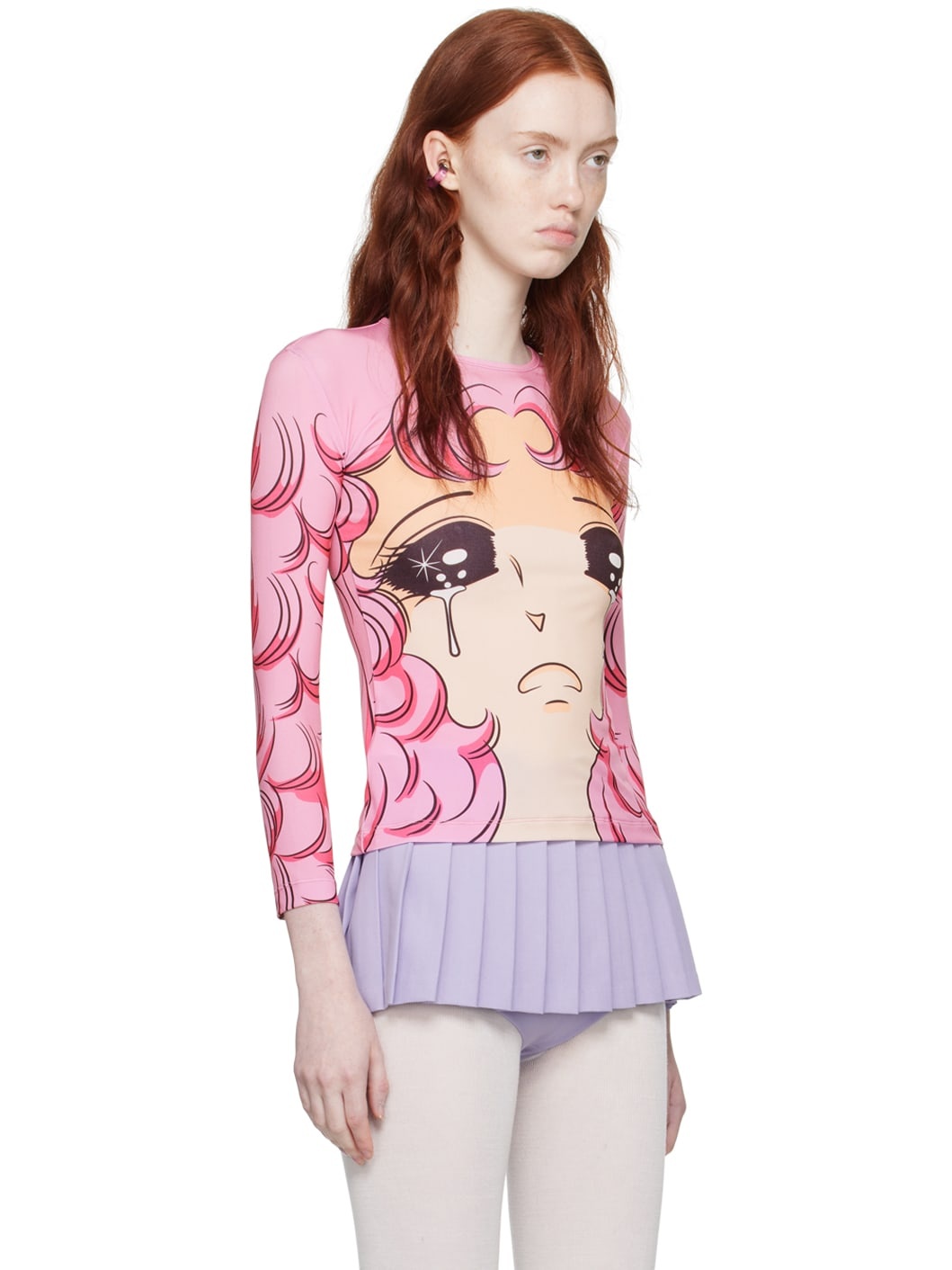 SSENSE Exclusive Pink Crying Girl Long Sleeve T-Shirt - 4