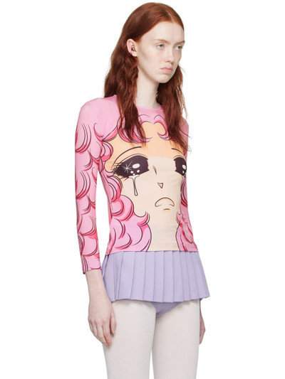 pushBUTTON SSENSE Exclusive Pink Crying Girl Long Sleeve T-Shirt outlook