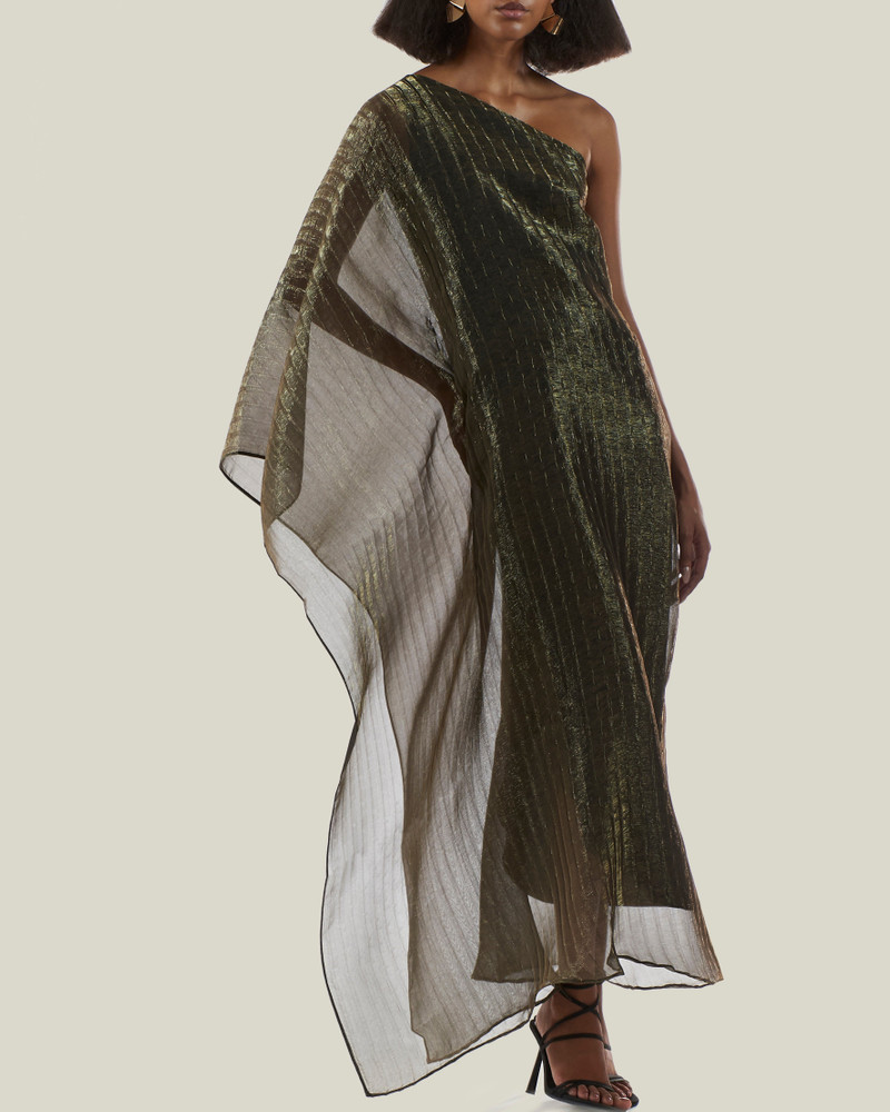 Betsy Metallic Dress in Brass 5