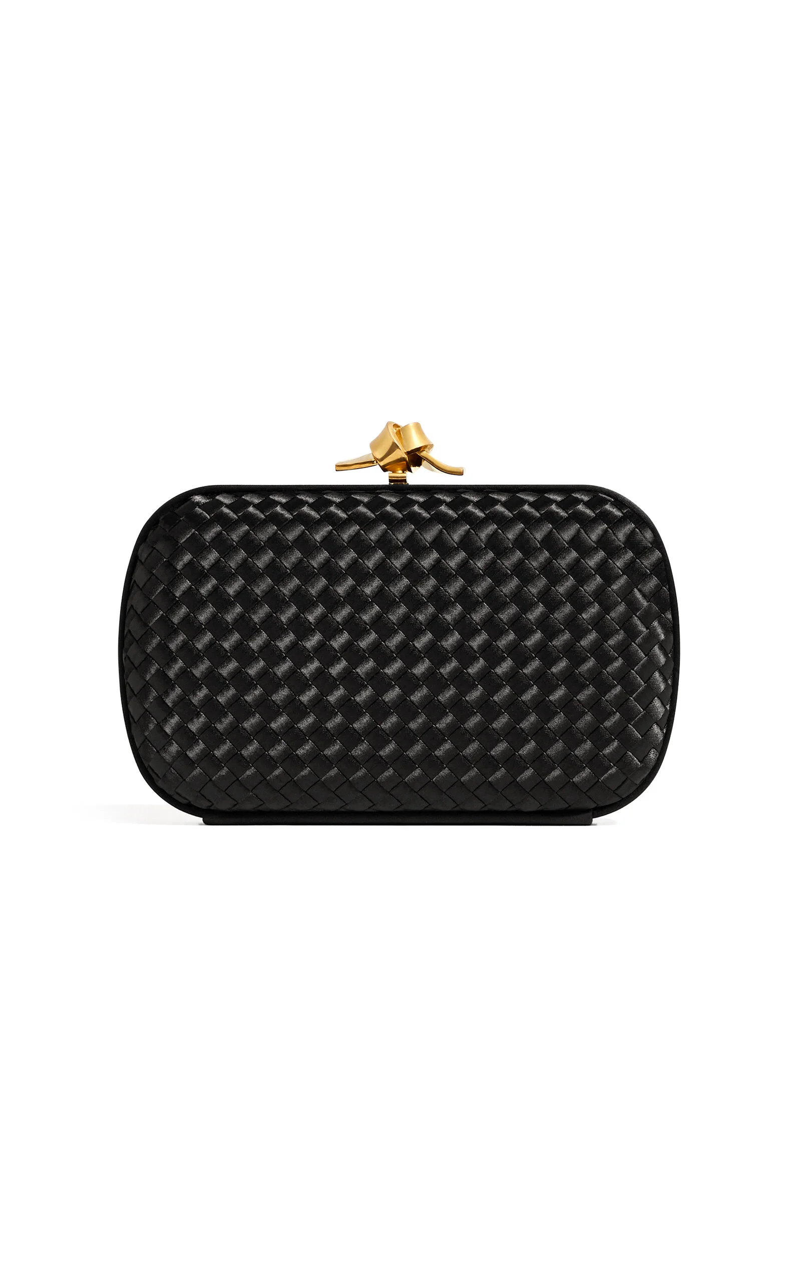 Knot Intrecciato Satin Clutch black - 1