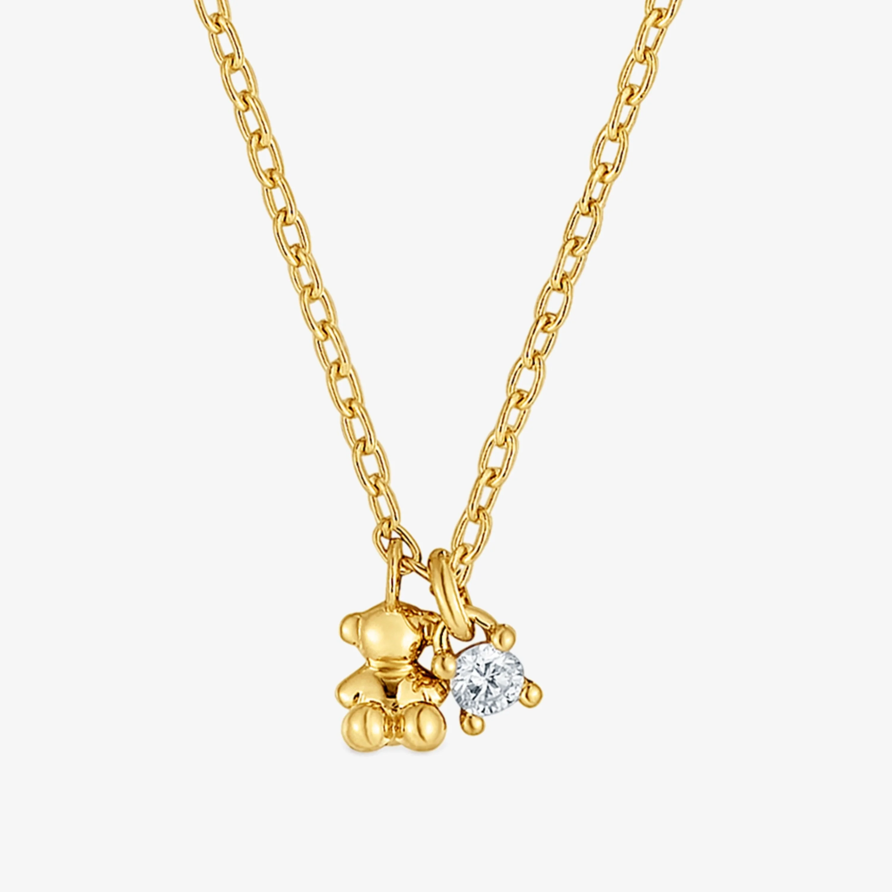 Short Necklace with 18K gold vermeil and laboratory-grown diamond Bold Bear LGD - 1