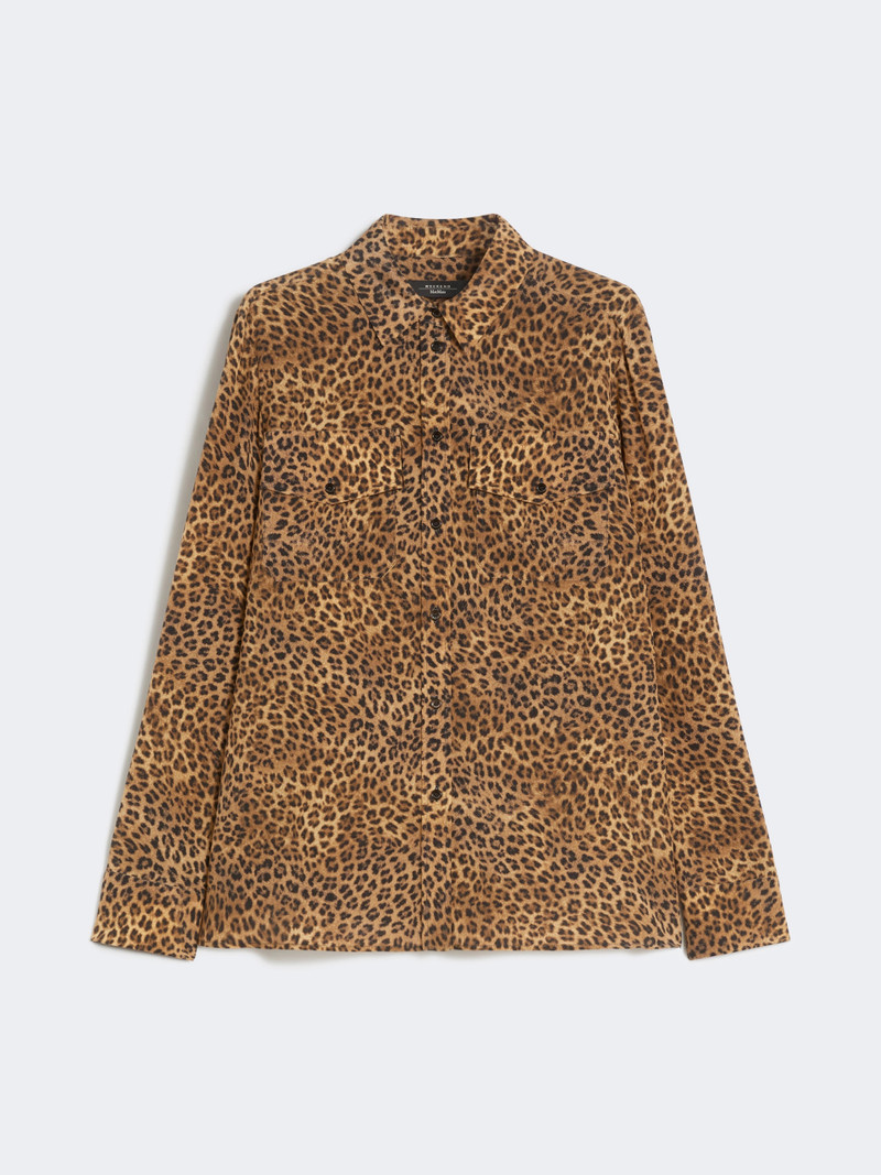 LEMMA Printed silk pocket shirt - CAMEL 1