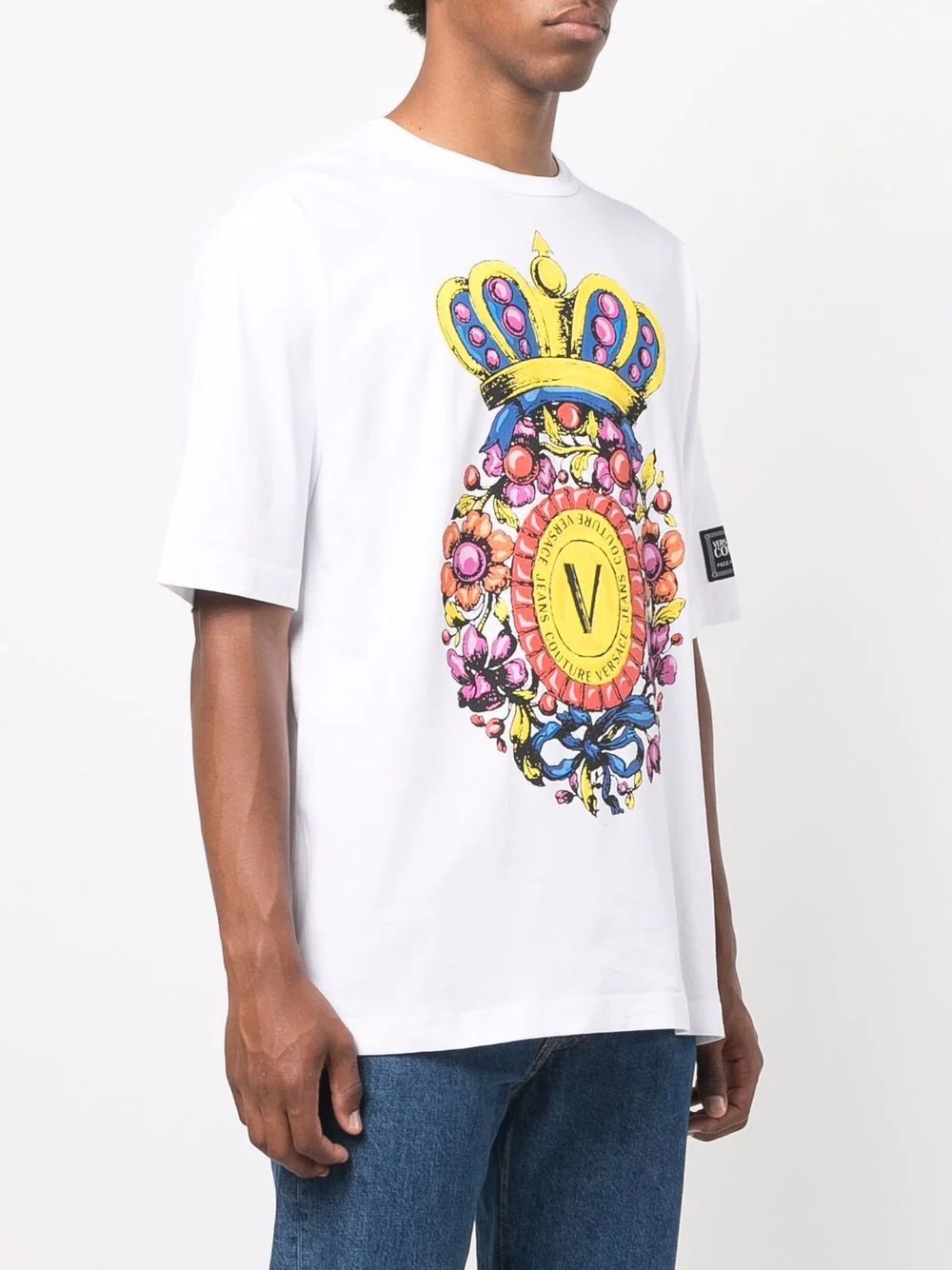 V-Emblem graphic-print T-shirt - 3