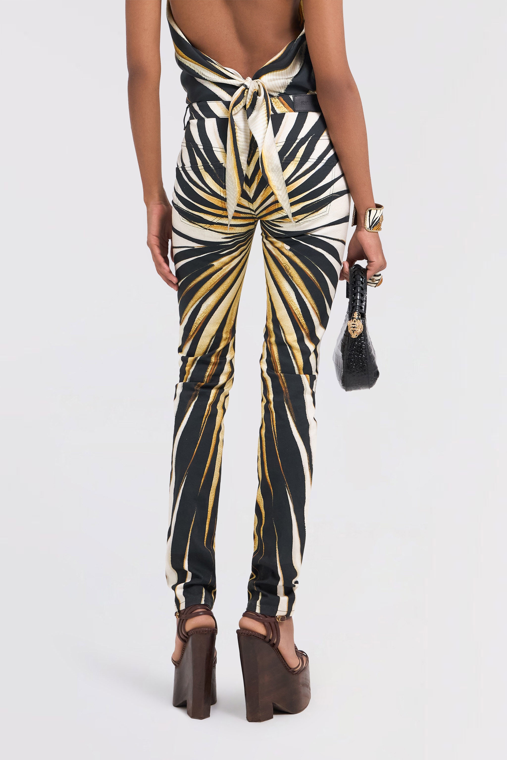 Ray of Gold Print Trousers Jeans - 4