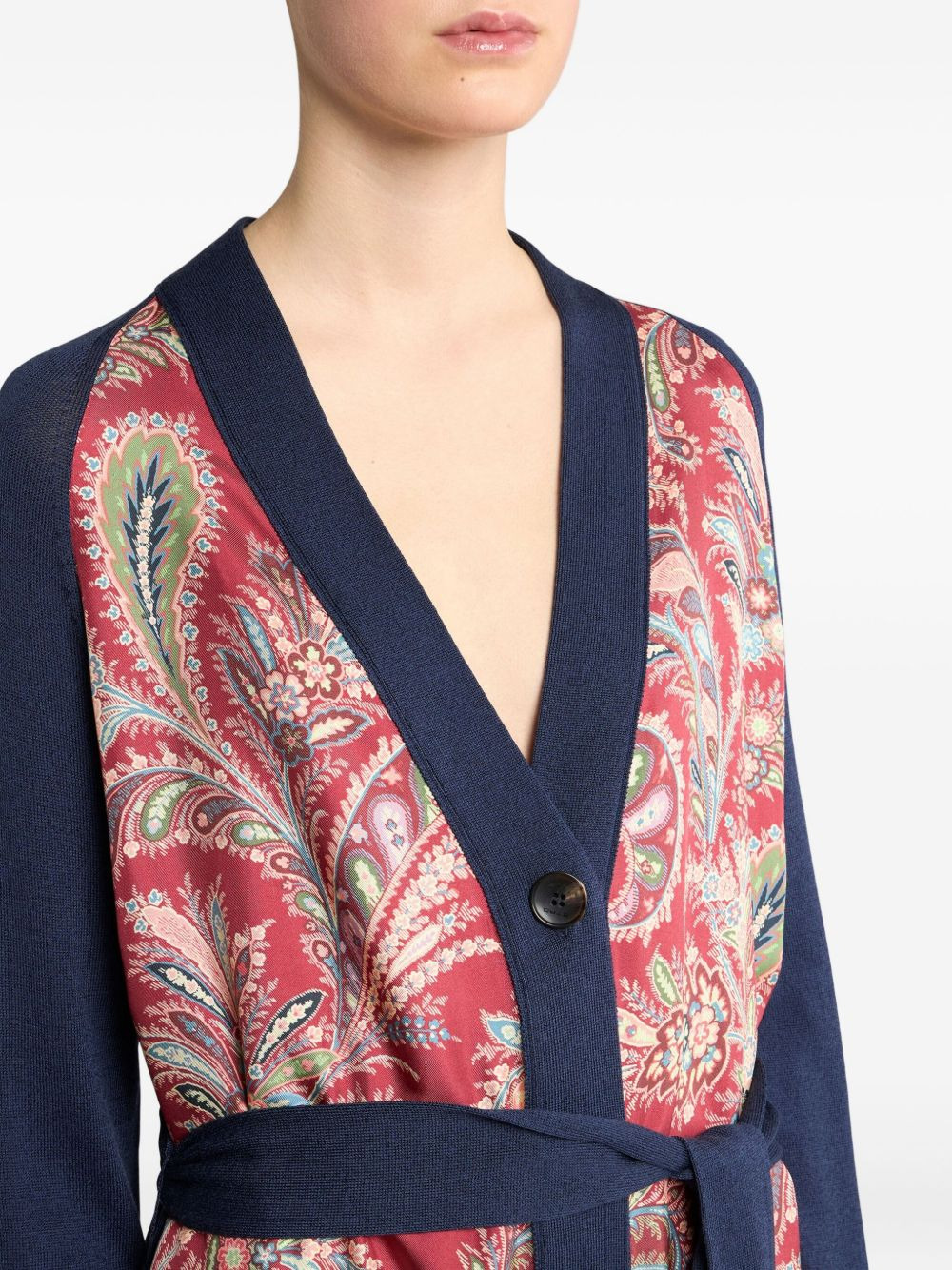 paisley-print silk-blend cardigan - 4