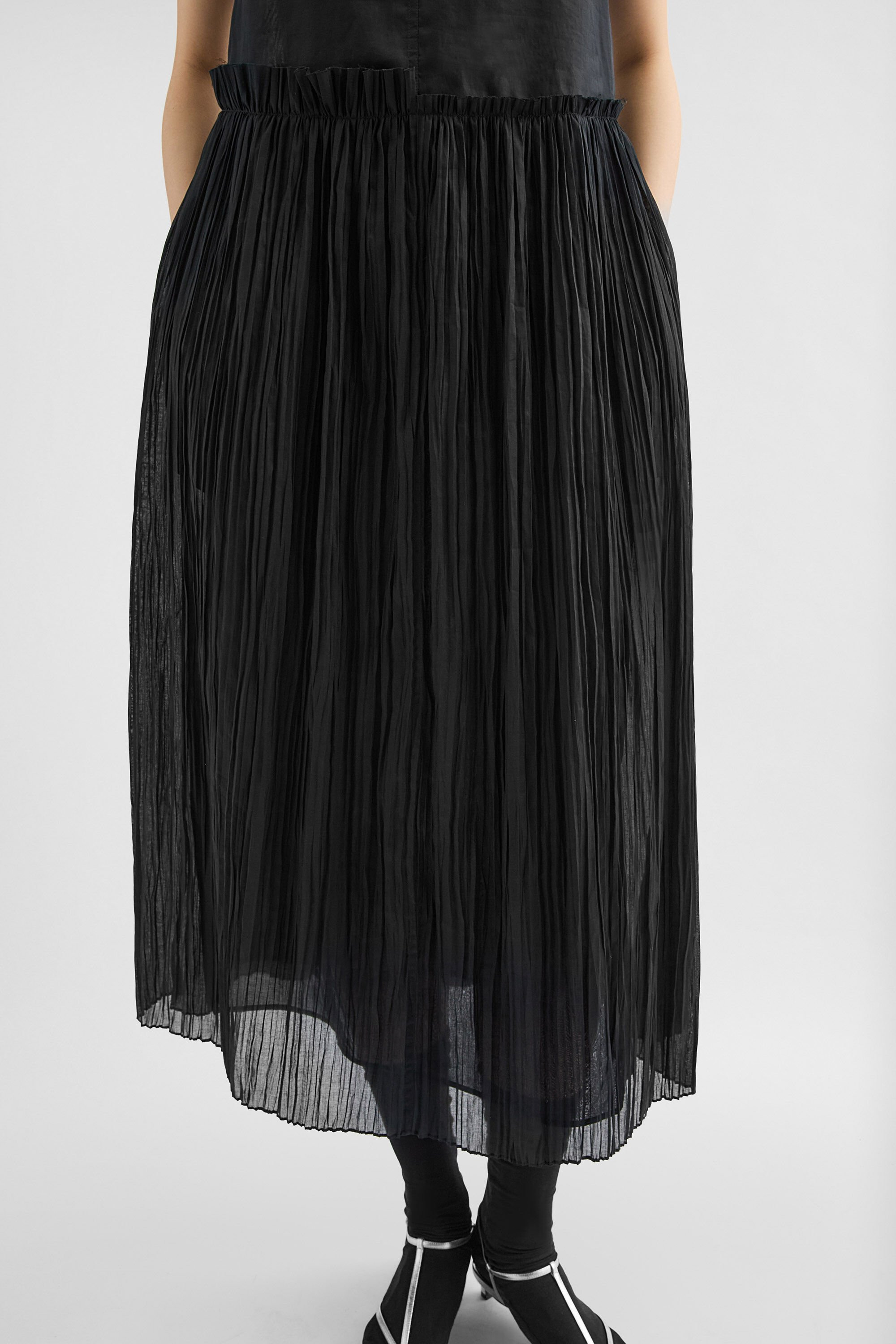 Cotton Muslin Pleated Dress - 2