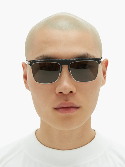 Loewe D-frame metal and leather sunglasses outlook