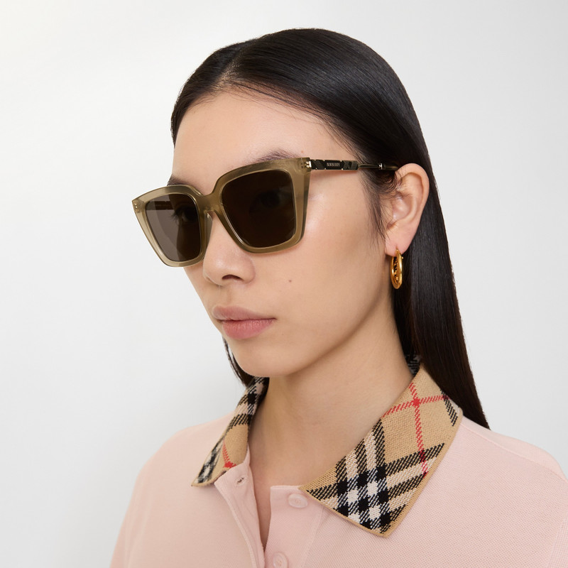 Burberry Check Engraved Square Sunglasses​ outlook