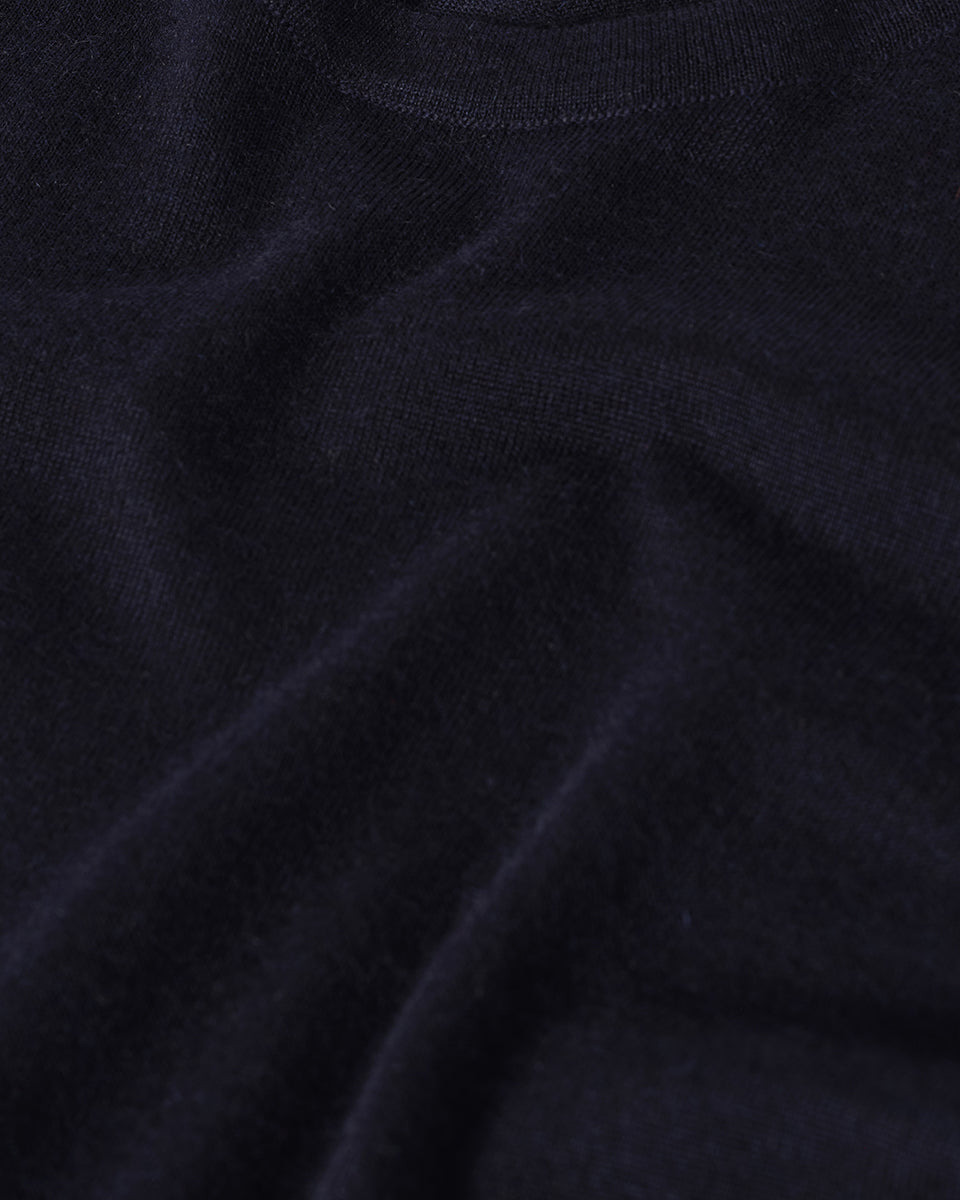 Navy Superfine Cashmere T-Shirt - 6