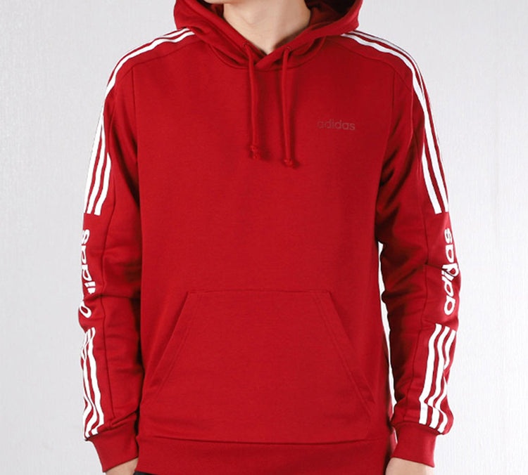 adidas neo M Ce 6S Hdy Side Stripe Knit Sports Pullover Red FU1070 - 8