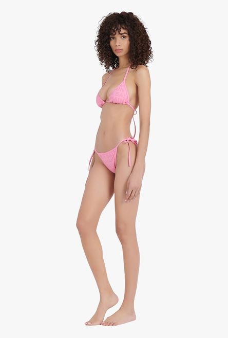 Pink bikini with Balmain monogram pattern - 2