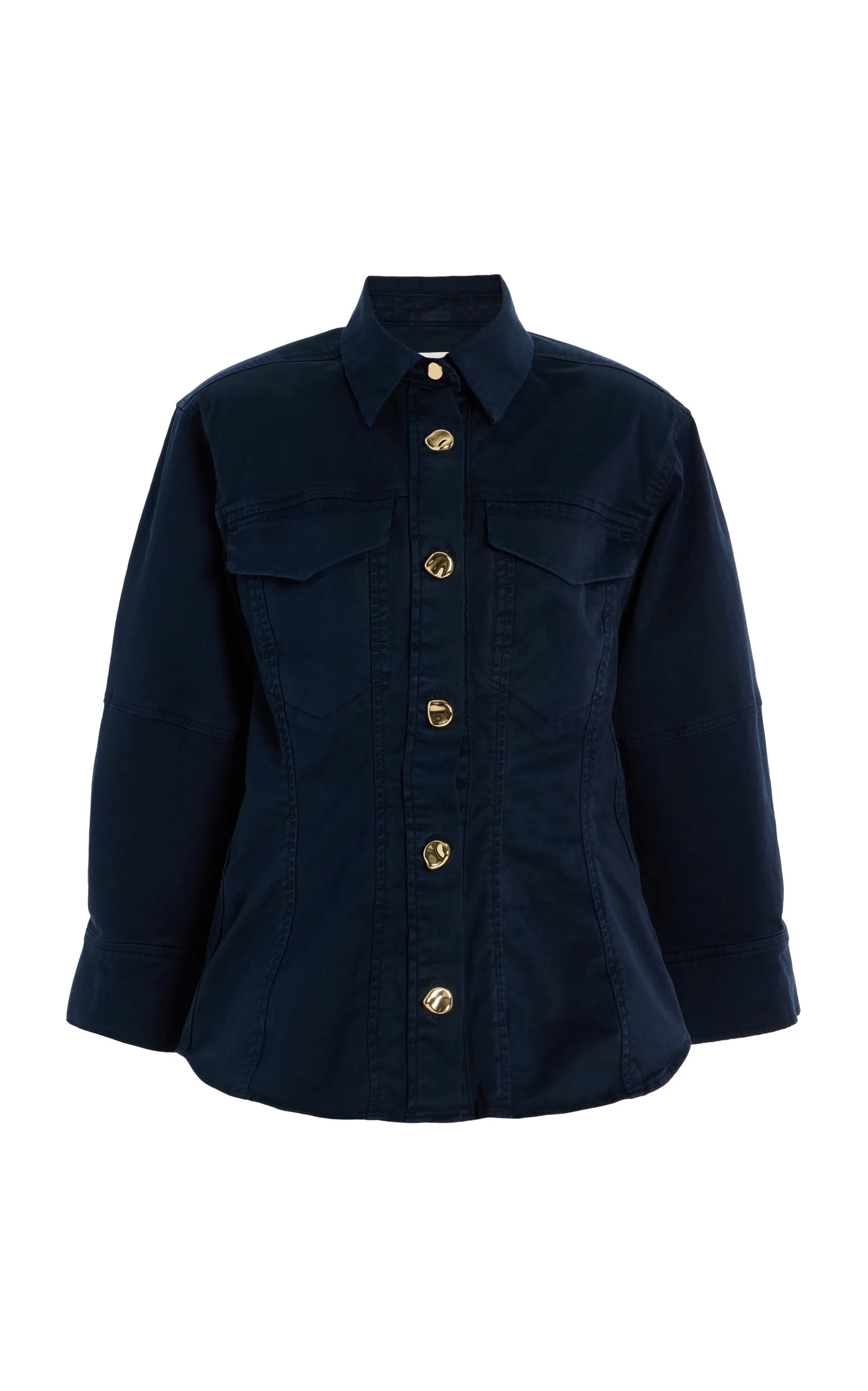 The Etta Cotton Shirt navy - 1