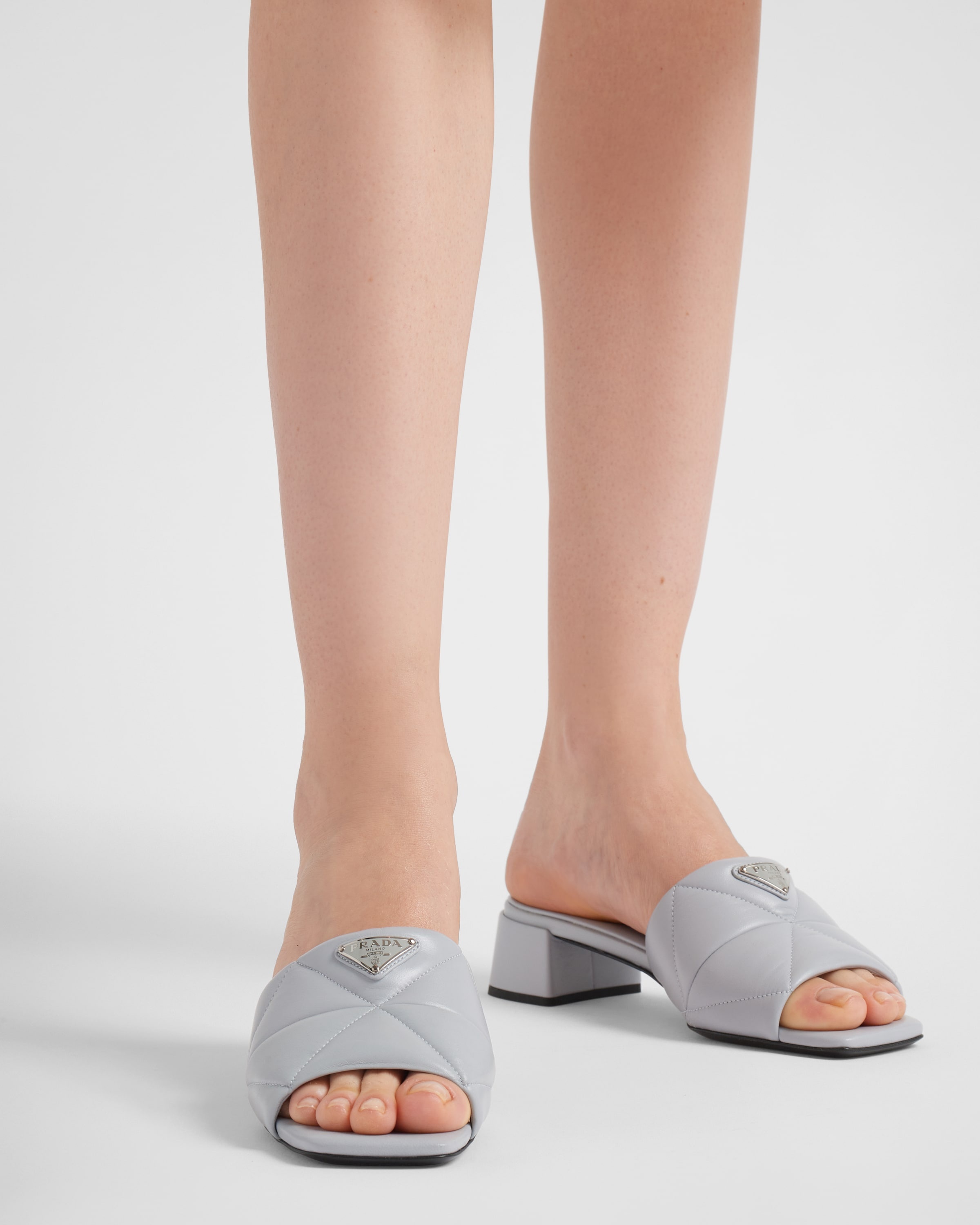 Quilted nappa leather slides - 3