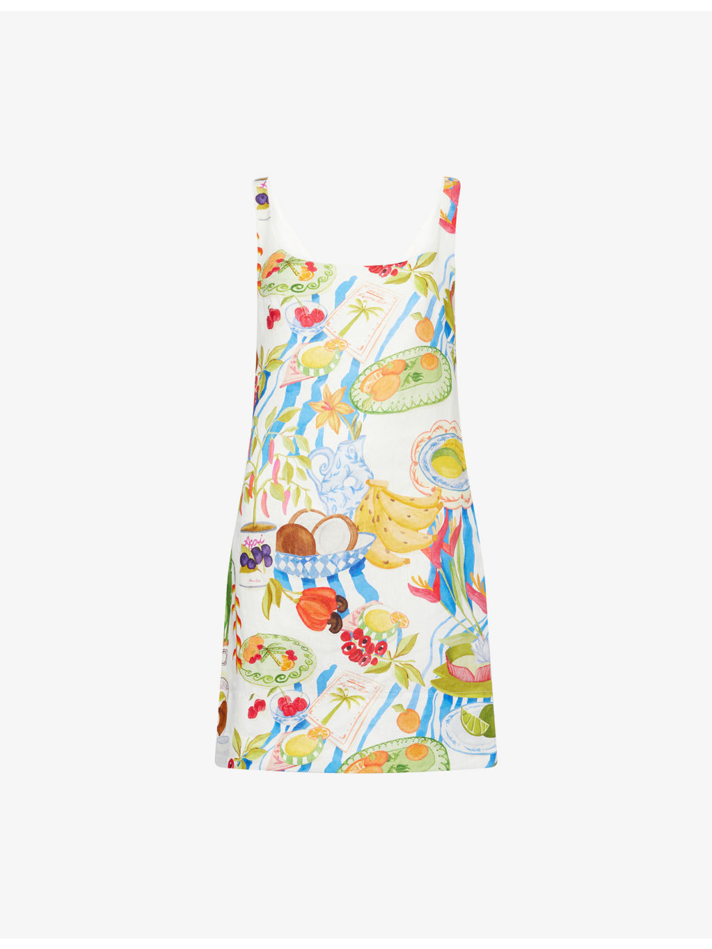 Fresh Table Shoulder-Straps Linen Mini Dress - 1