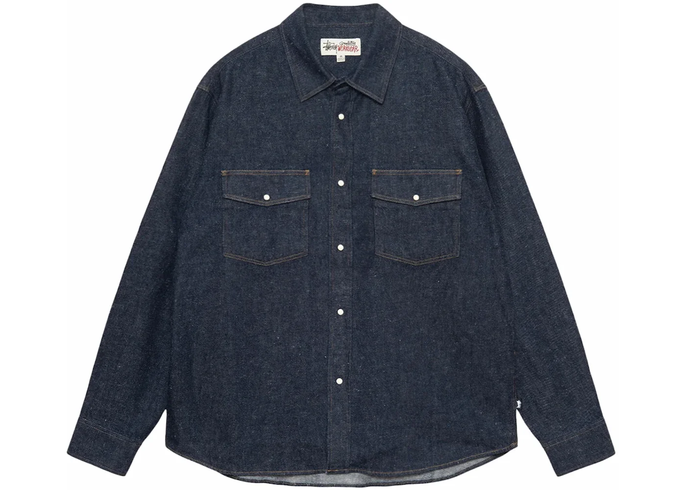 Stussy Boxy Western Denim Shirt Dark Denim - 1