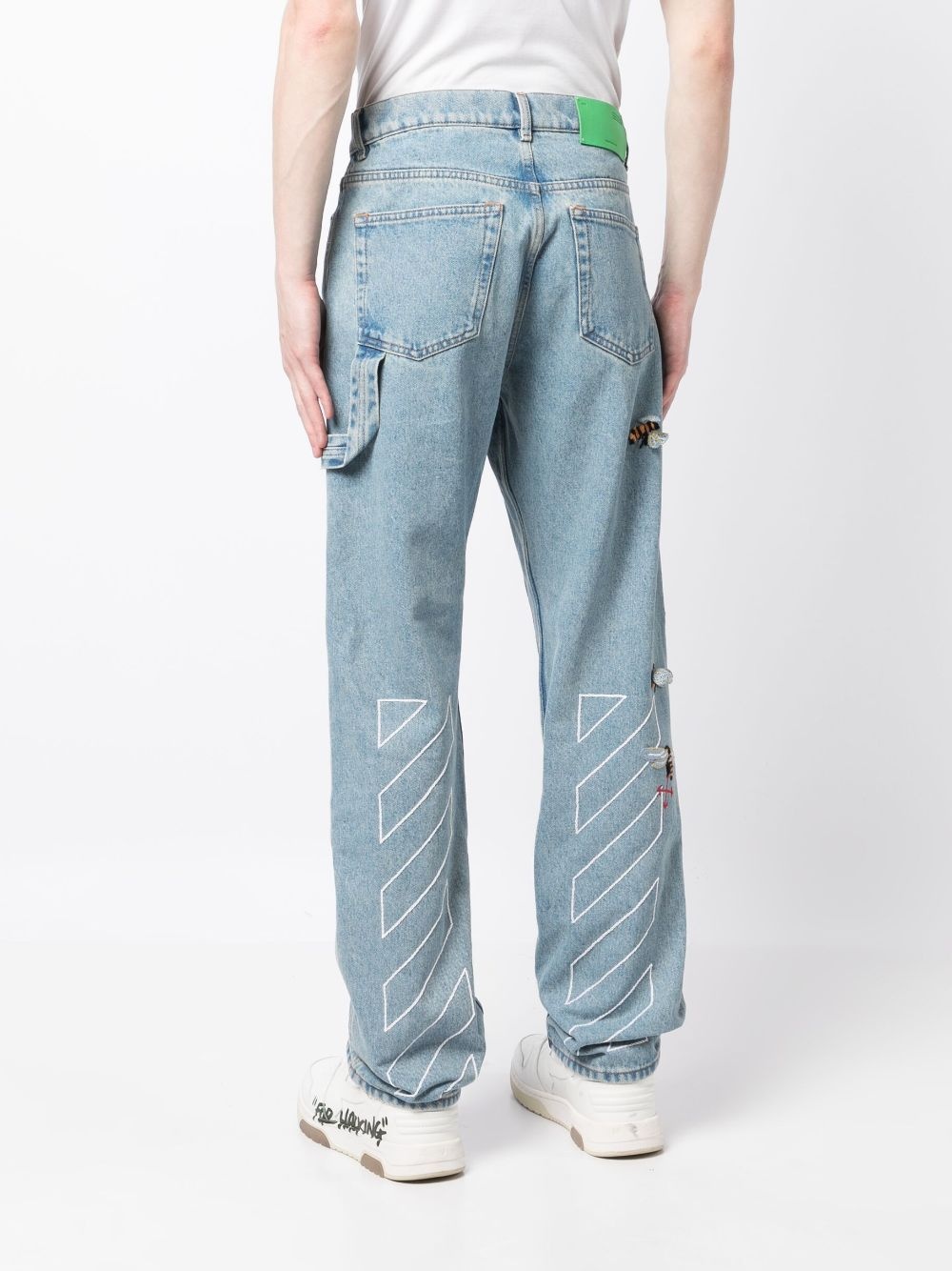 x Virgil Abloh bee-embroidered jeans - 4