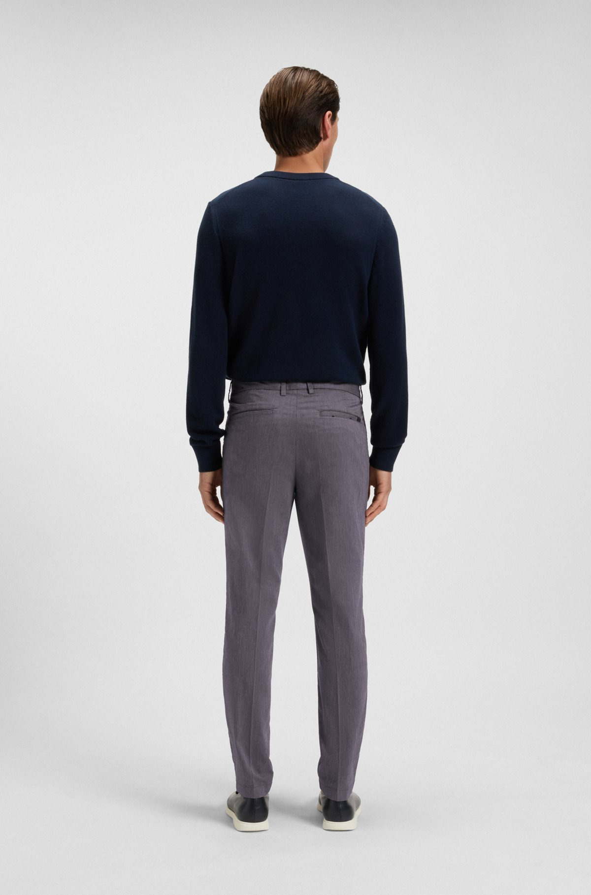 SLIM-FIT TROUSERS IN EASY-IRON POPLIN - 4
