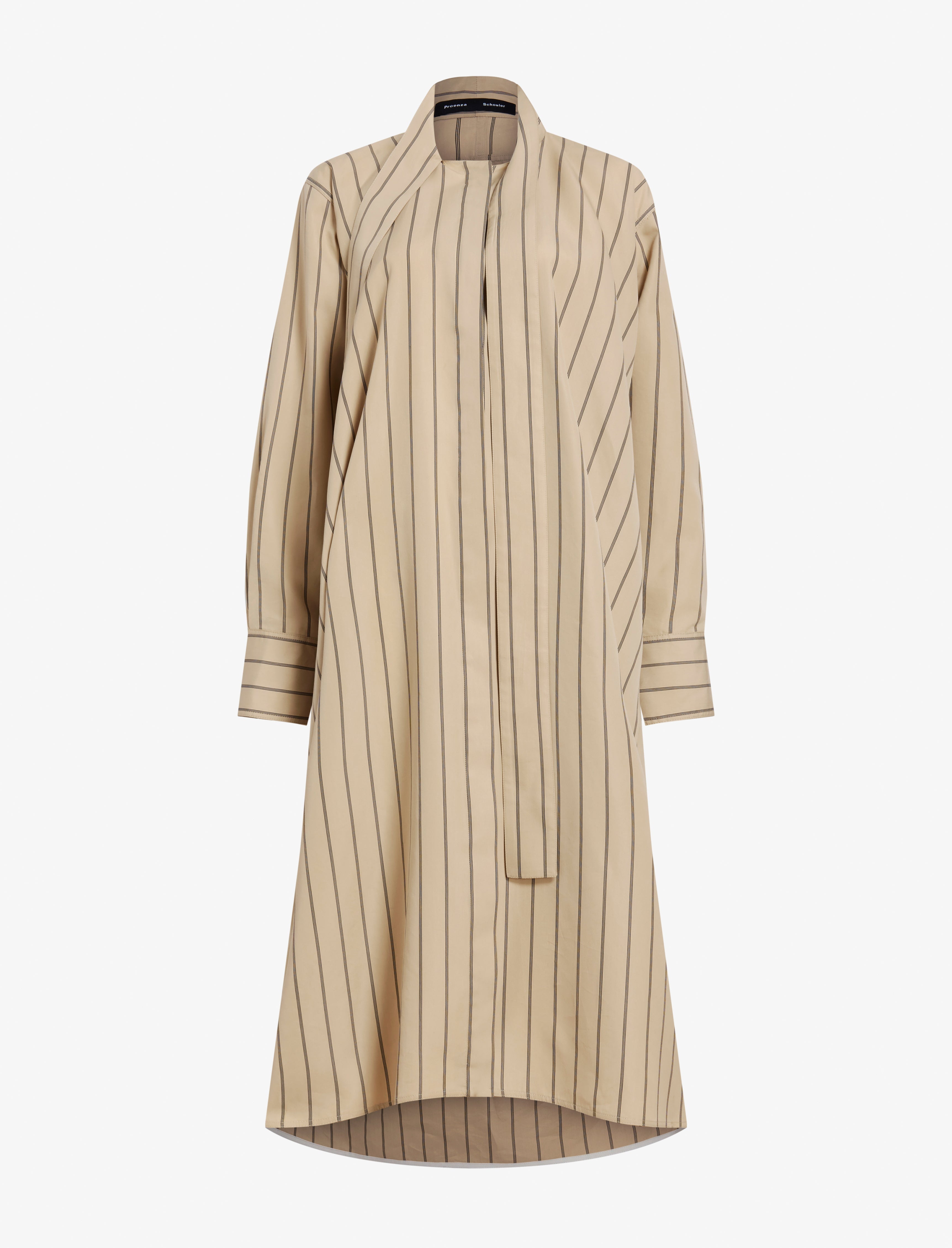 Phillipa Dress in Stripe Cotton Silk Poplin - 7