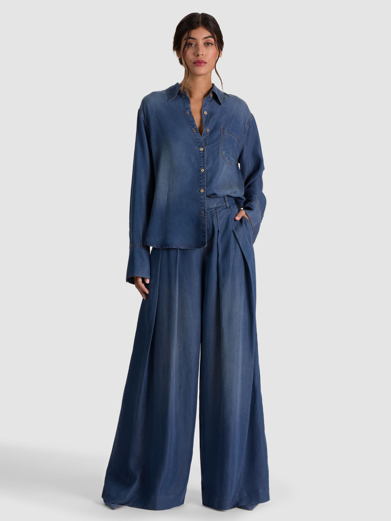 FINELY OVERSIZED DENIM BUTTON DOWN - BROOKLYN BLUE 3