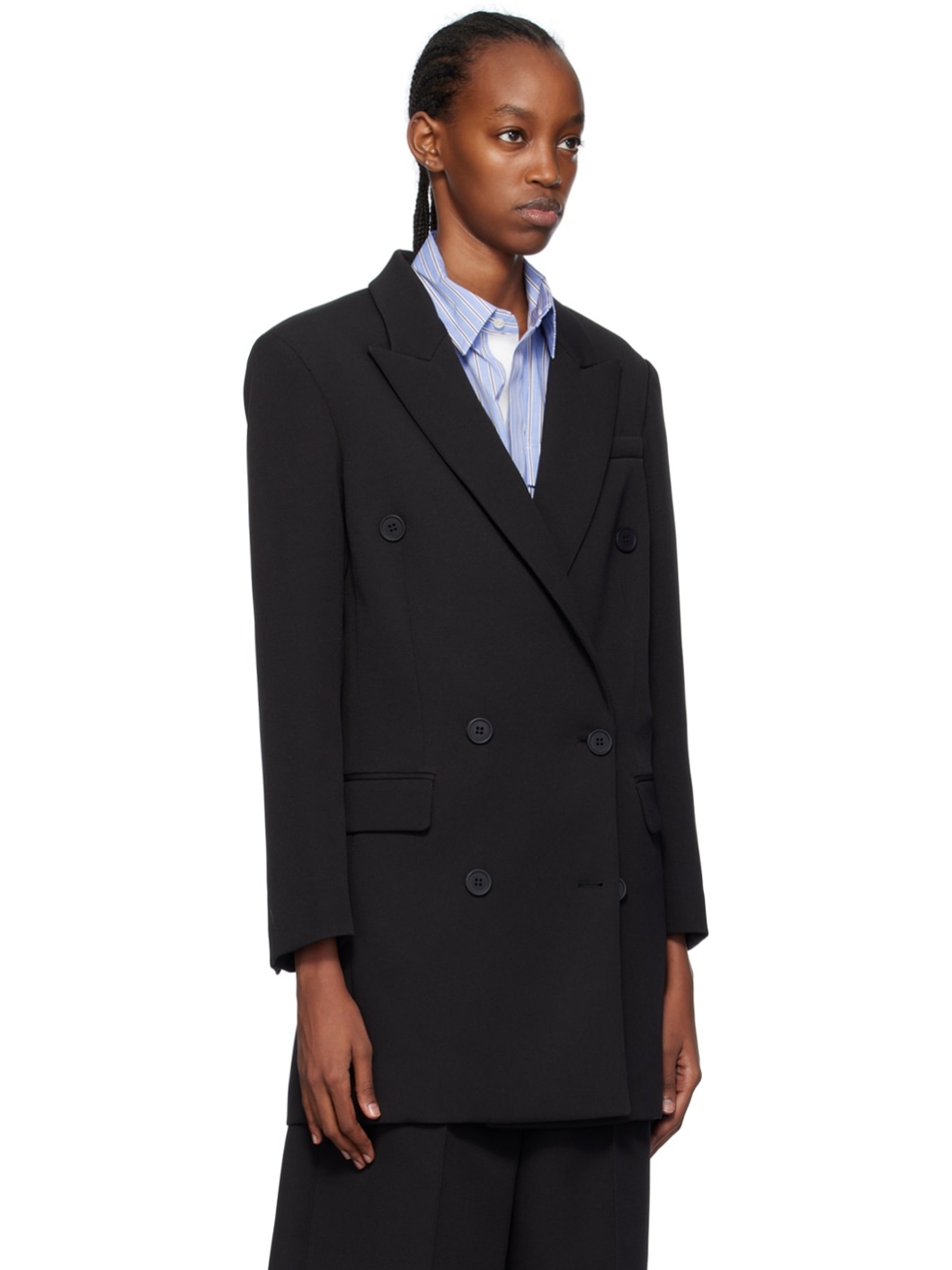 Black Double-Breasted Blazer - 2