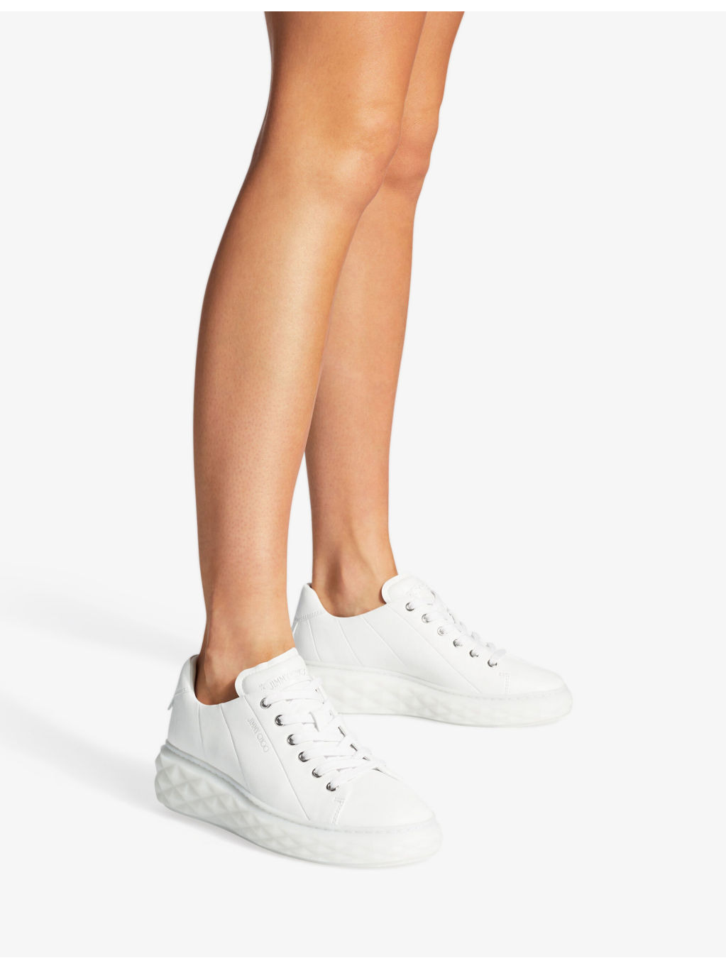 Diamond Light Maxi branded leather low-top trainers - 2