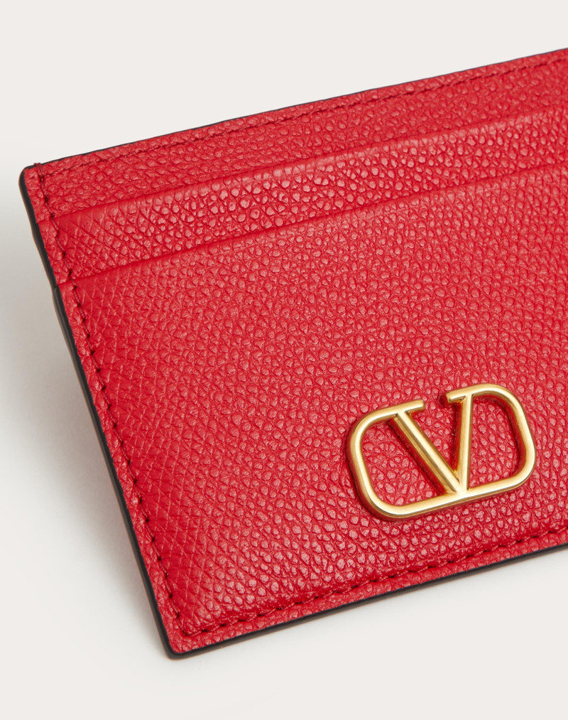 VLOGO SIGNATURE GRAINY CALFSKIN CARDHOLDER 2