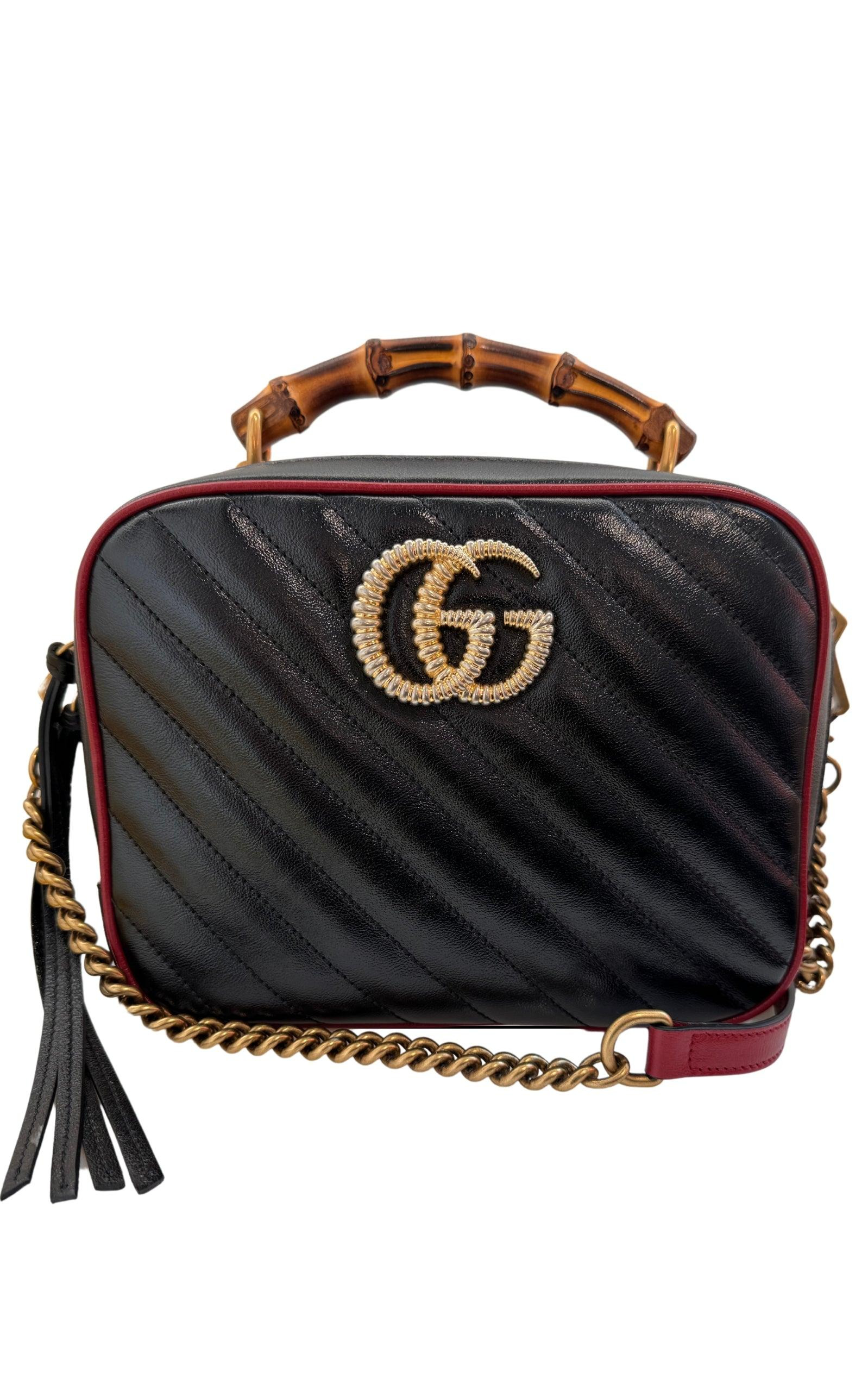 GG Marmont Matelassé Bamboo Handle Shoulder Bag - 2