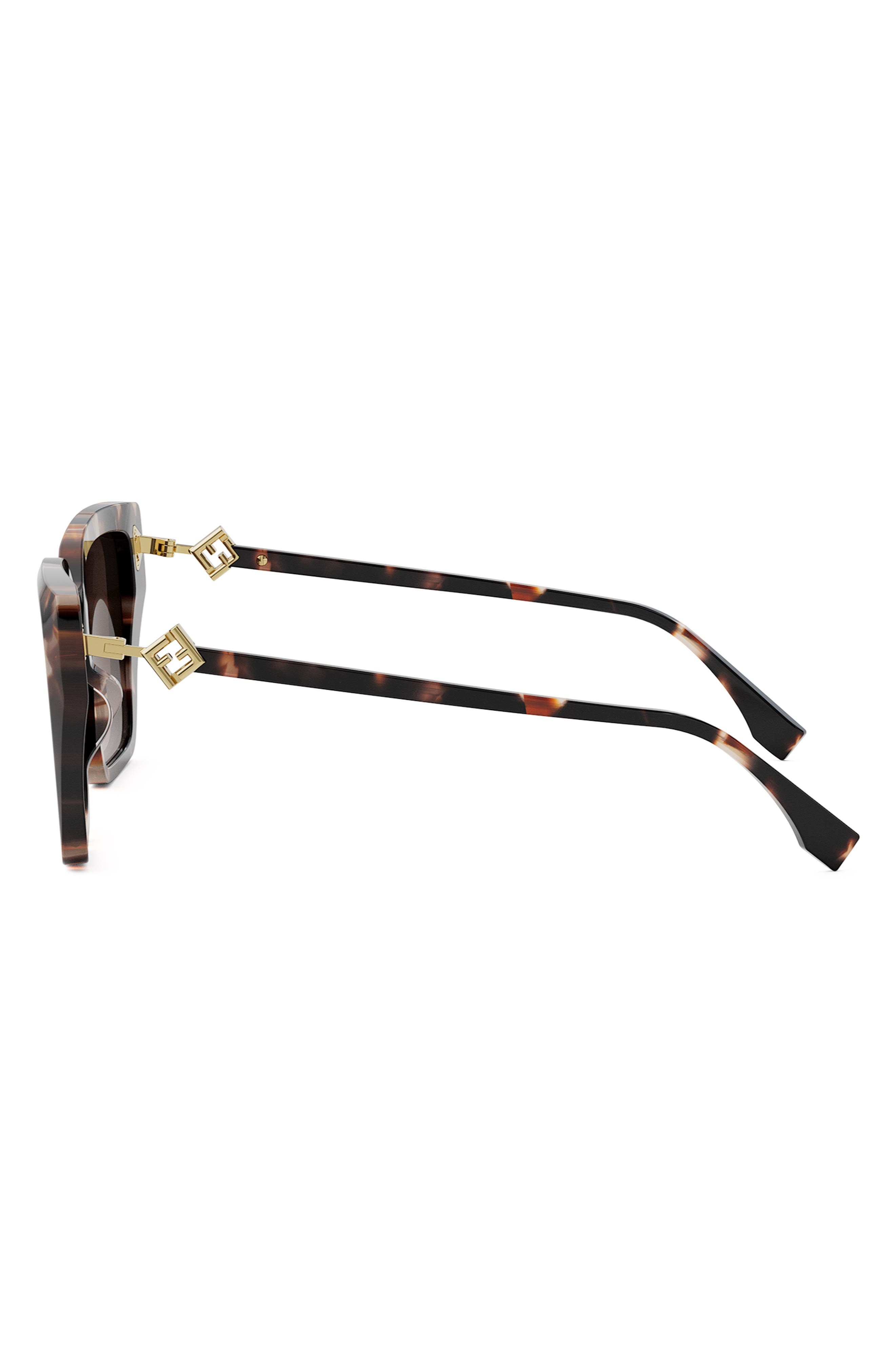 Fendi FF Diamonds 54mm Gradient Square Sunglasses in Havana /Gradient Brown at Nordstrom - 6