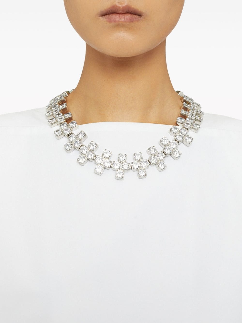 zircon-embellished necklace - 3