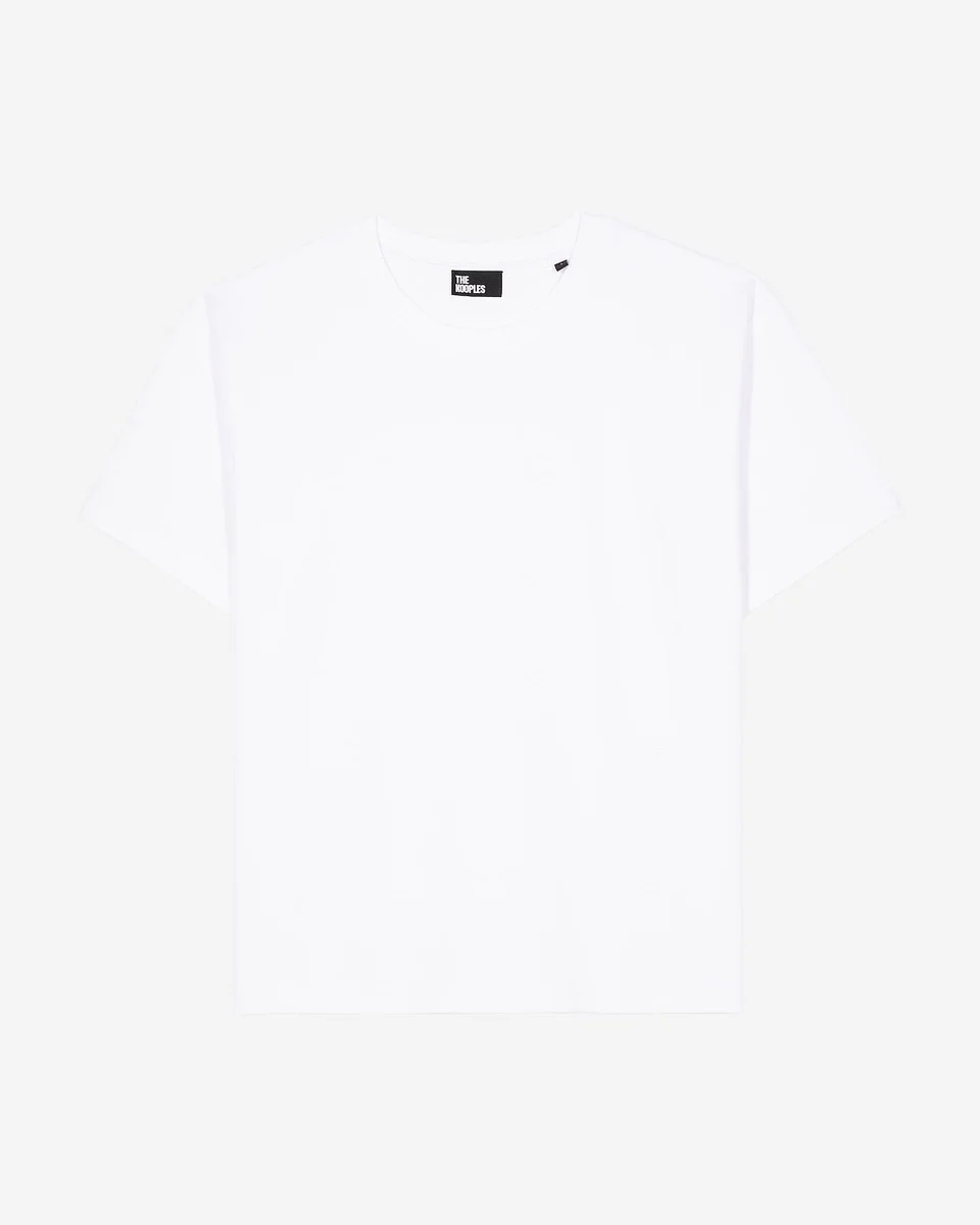 STRAIGHT WHITE COTTON-BLEND T-SHIRT - 1