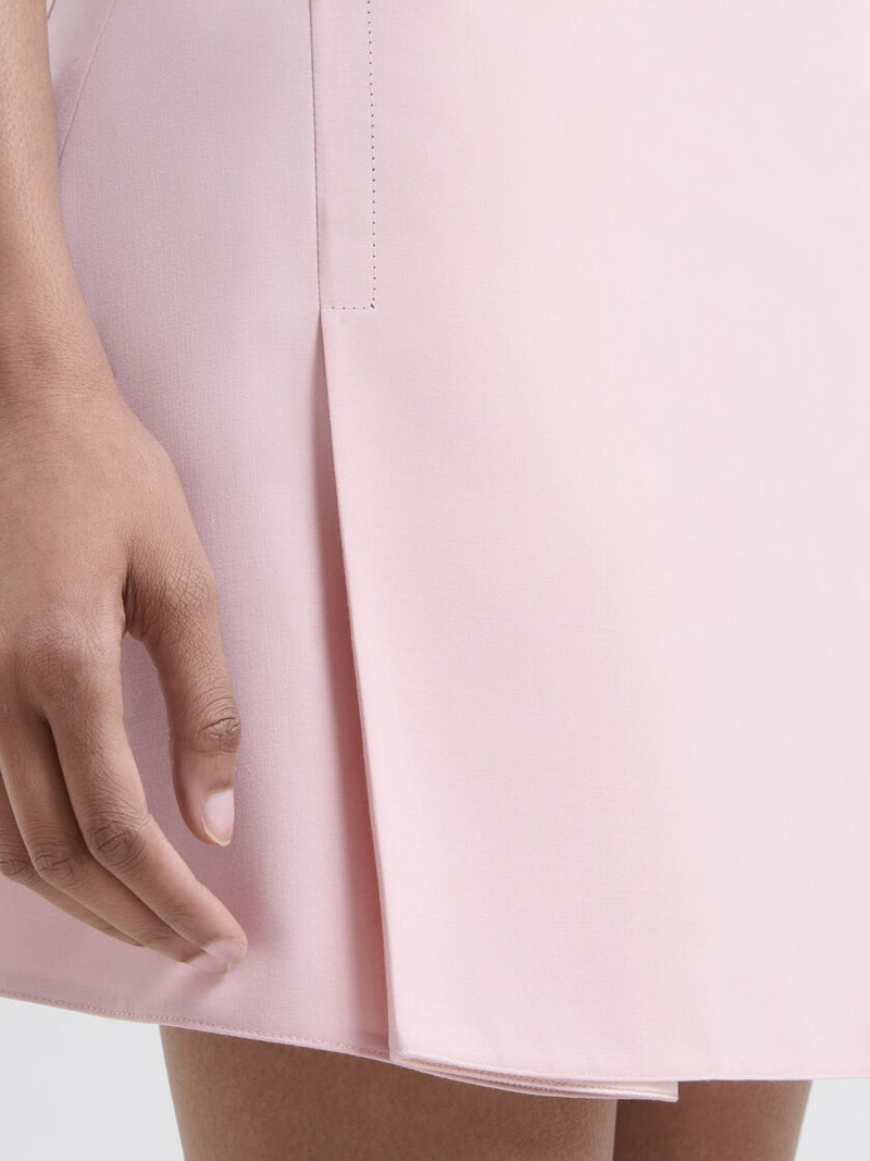 PINK STRETCH WOOL MINI SKIRT 4