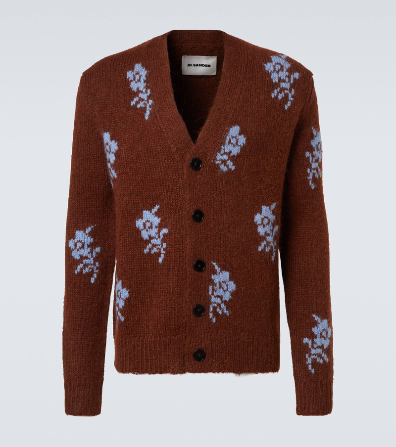 Intarsia alpaca and wool-blend cardigan 1
