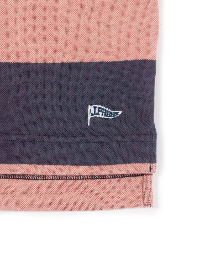 NAVY & PINK RELAXED FIT WIDE STRIPE POLO 3