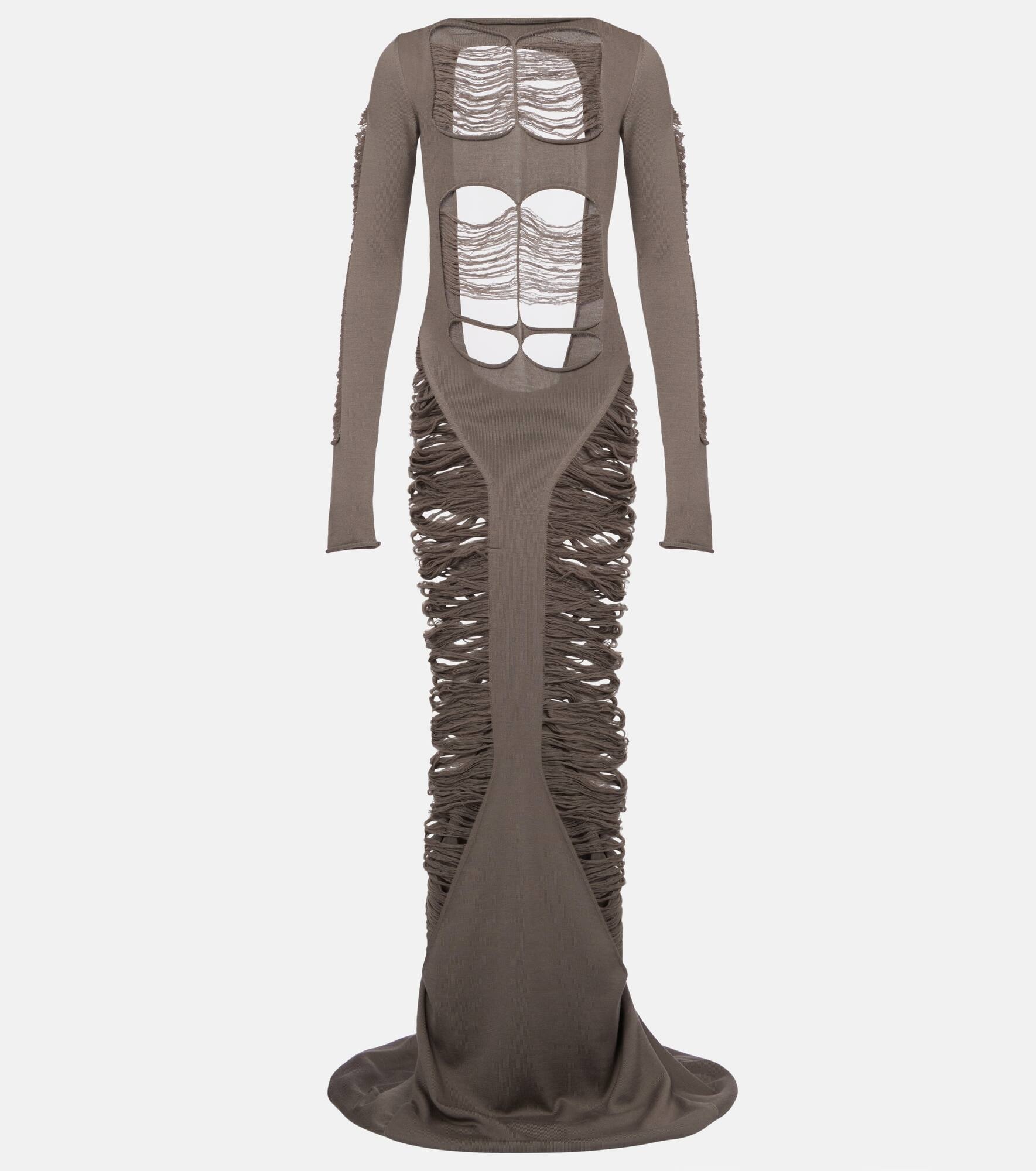 Distressed wool maxi dress - 1
